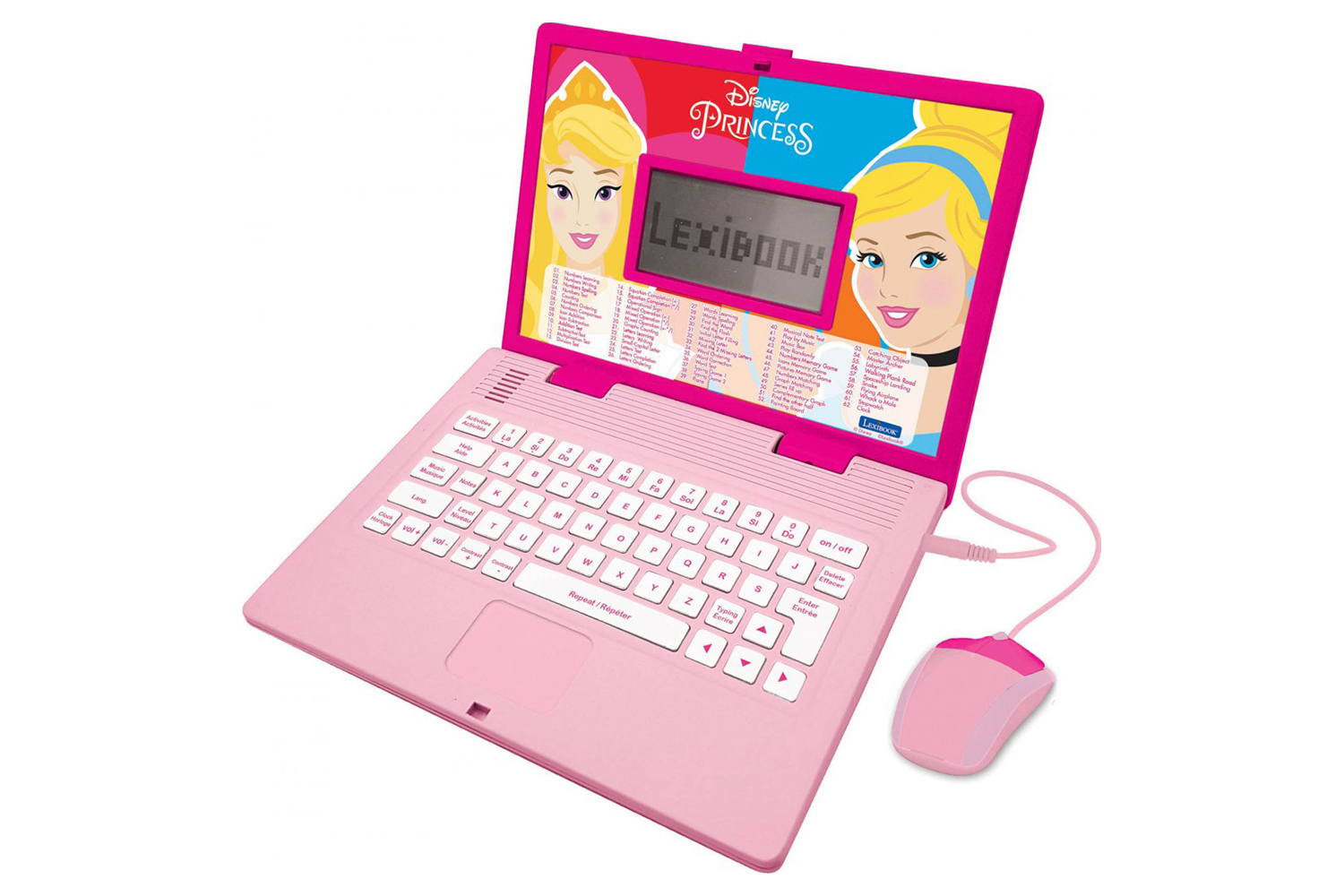 Lexibook JC598DPi1 Disney Princesses Educational and Bilingual Laptop French/English with 124 Activities