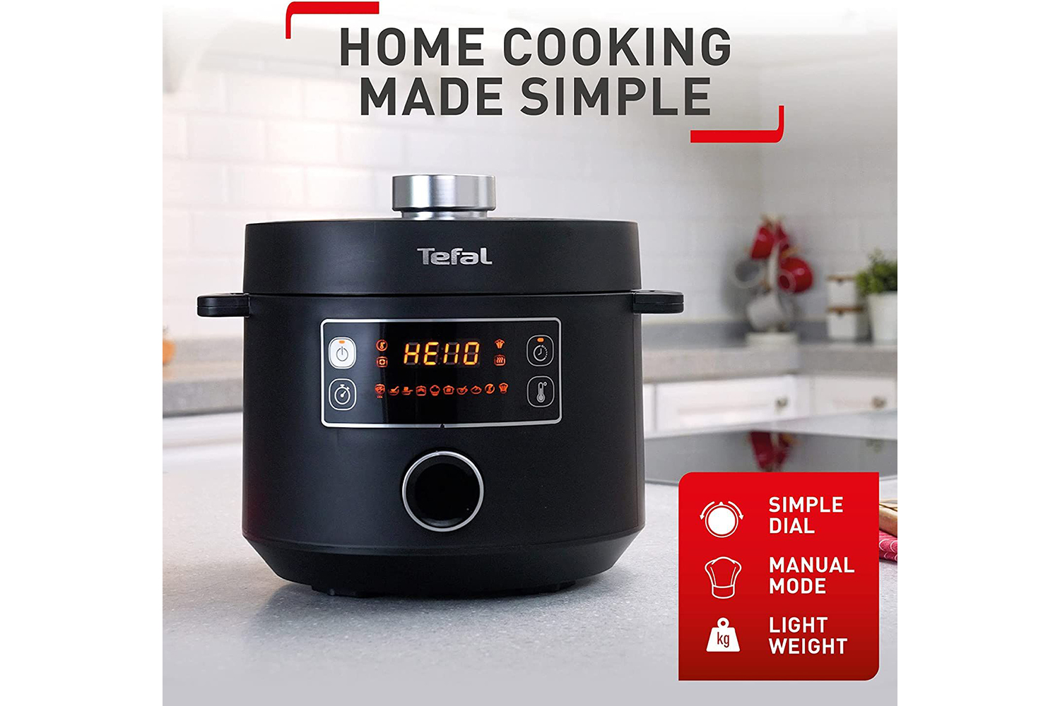 Tefal Turbo Cuisine 4.8L Multi Pressure Cooker | CY754840 | Black