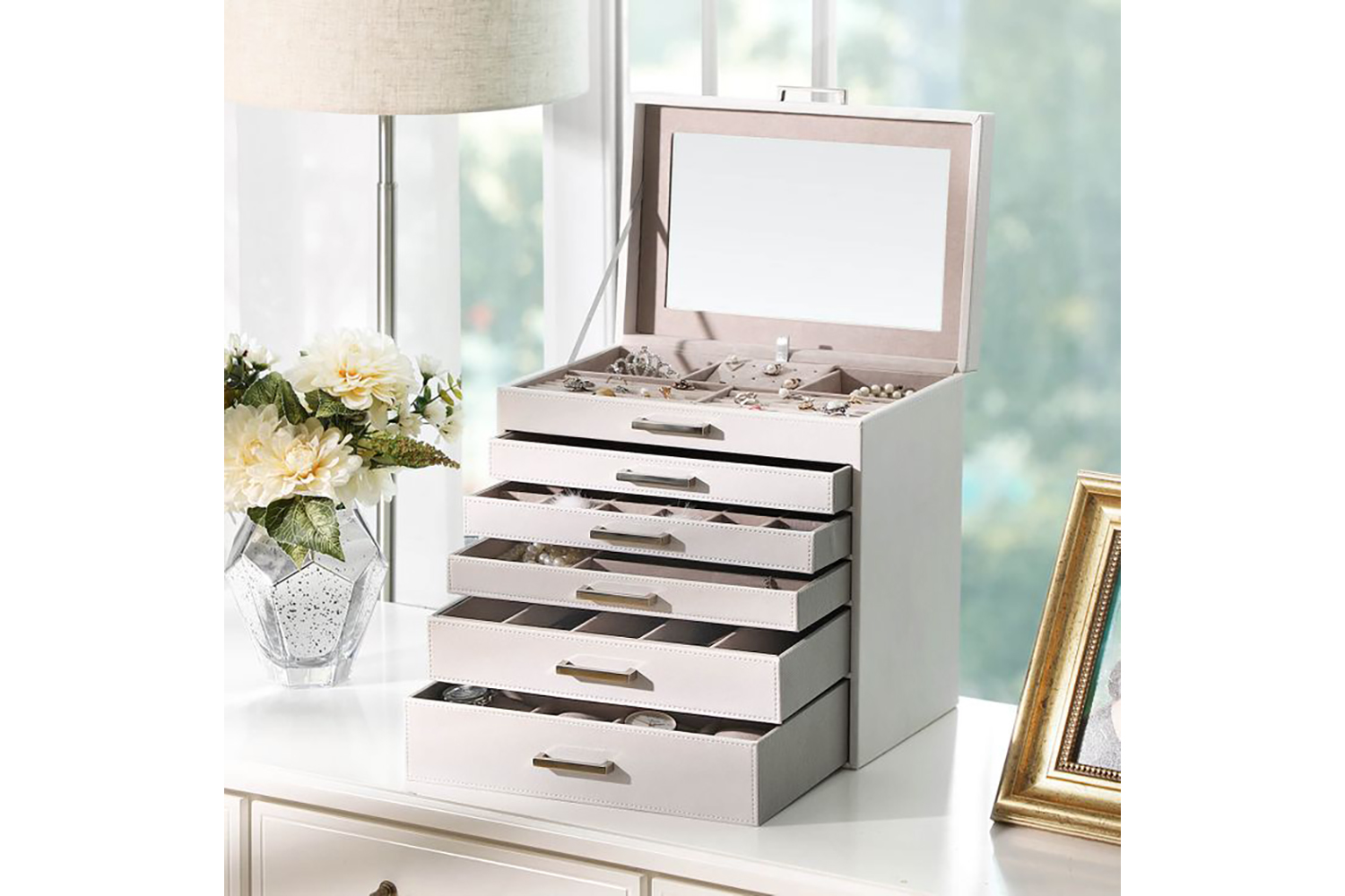Songmics JBC138 Jewelry Box 5 Drawers | White