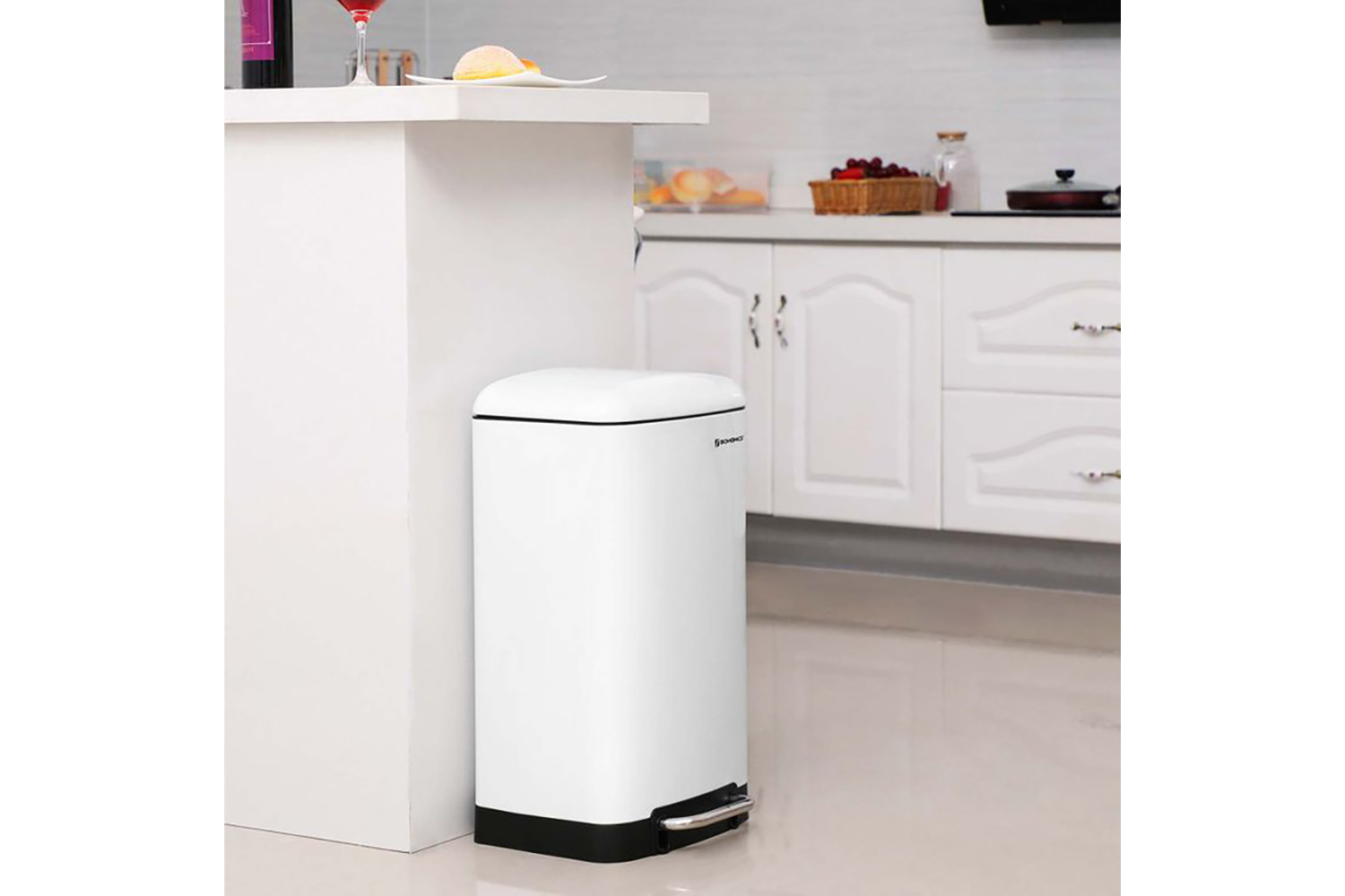 Songmics LTB01W Rubbish Bin 30 L | White