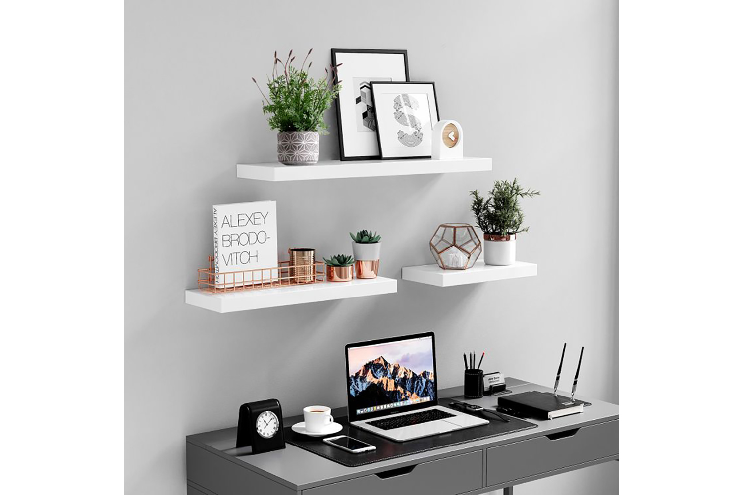 Vasagle LWS28WT Wall Shelf White Ireland