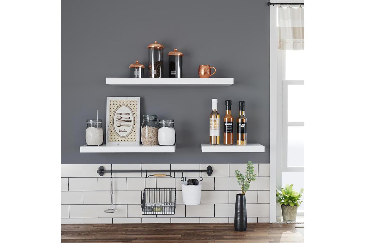 Vasagle LWS28WT Wall Shelf White Ireland