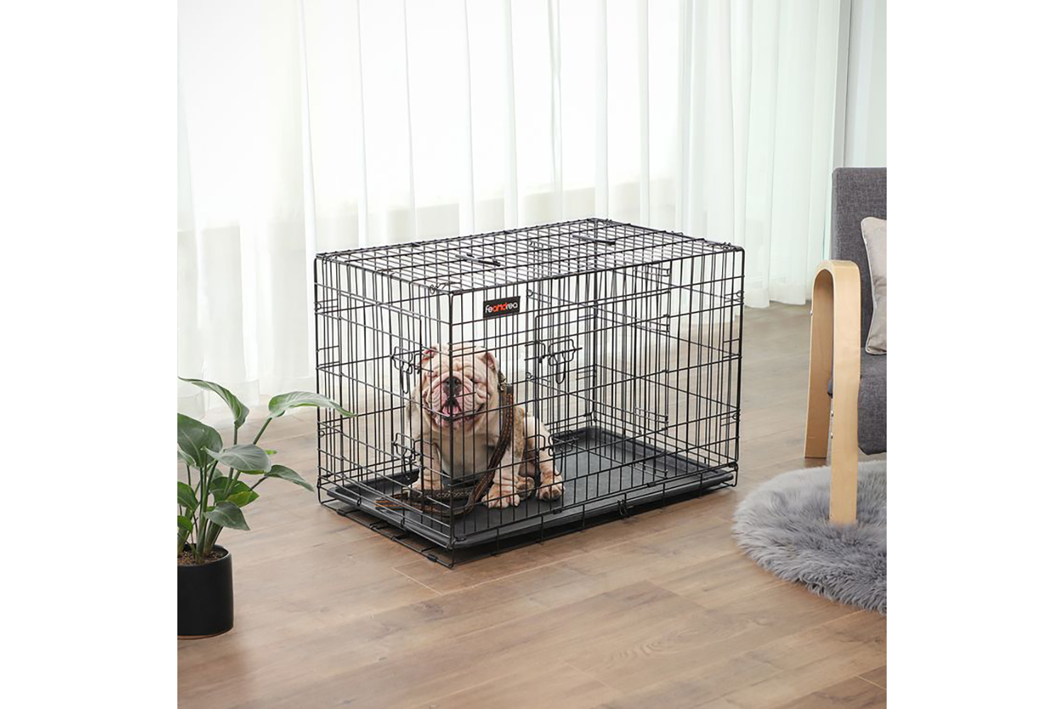 Feandrea PPD36BK Dog Cage with Doors