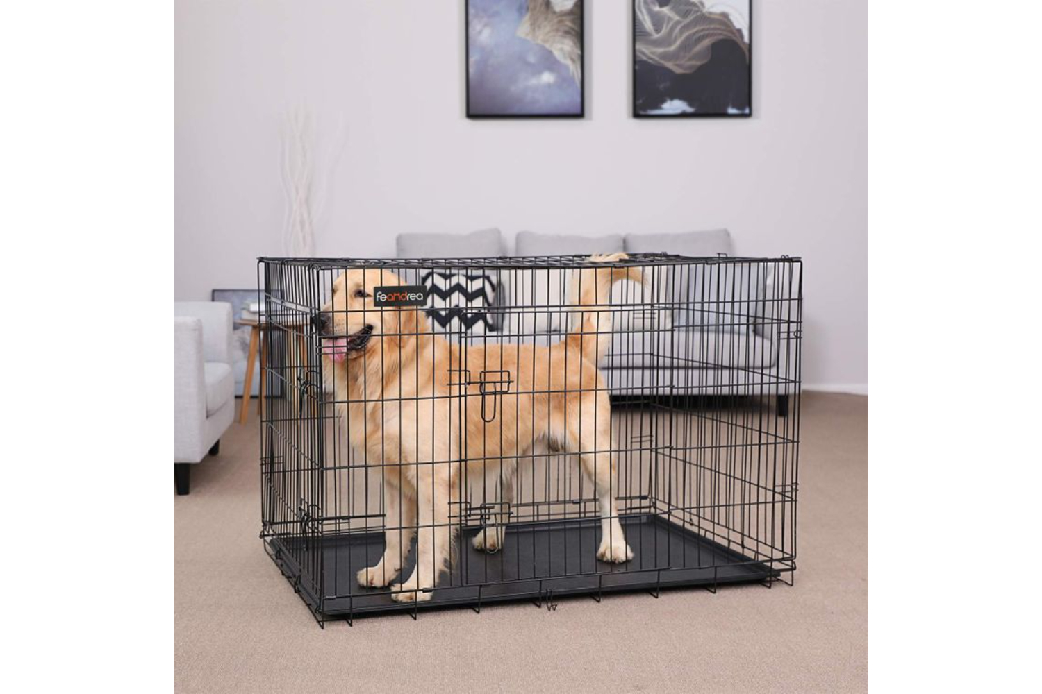 Feandrea PPD48H Dog Cage XXXL with 2 Doors