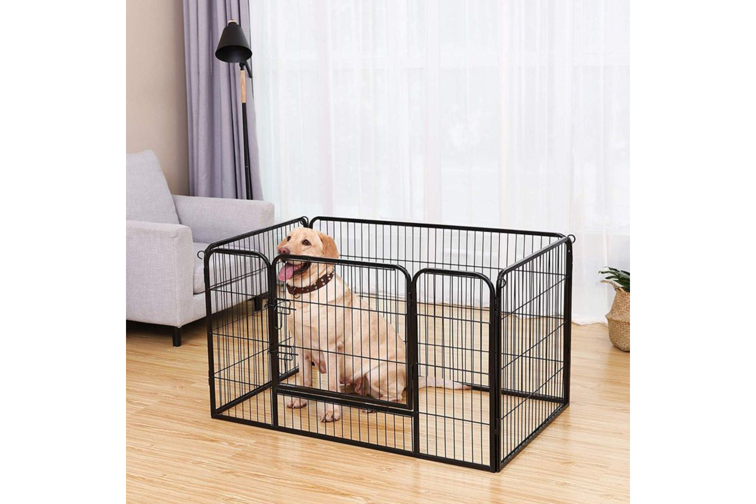 Feandrea PPK04BK Free Run Gate for Dogs