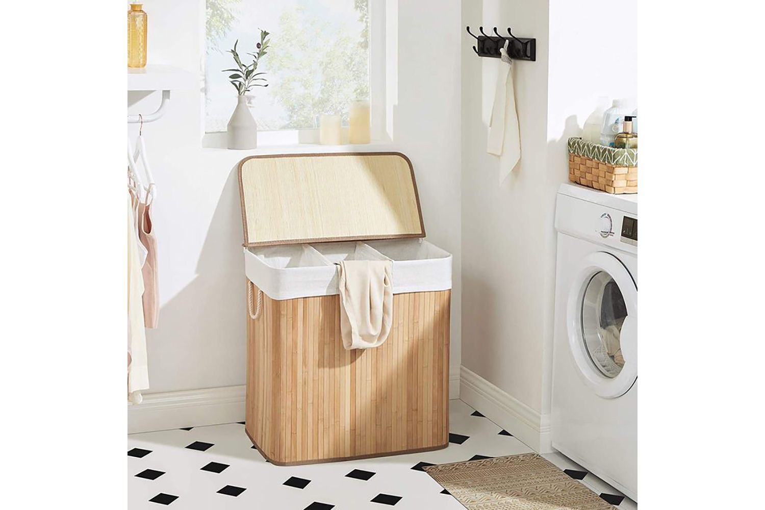 Songmics LCB091N01 150L Laundry Basket with Lid