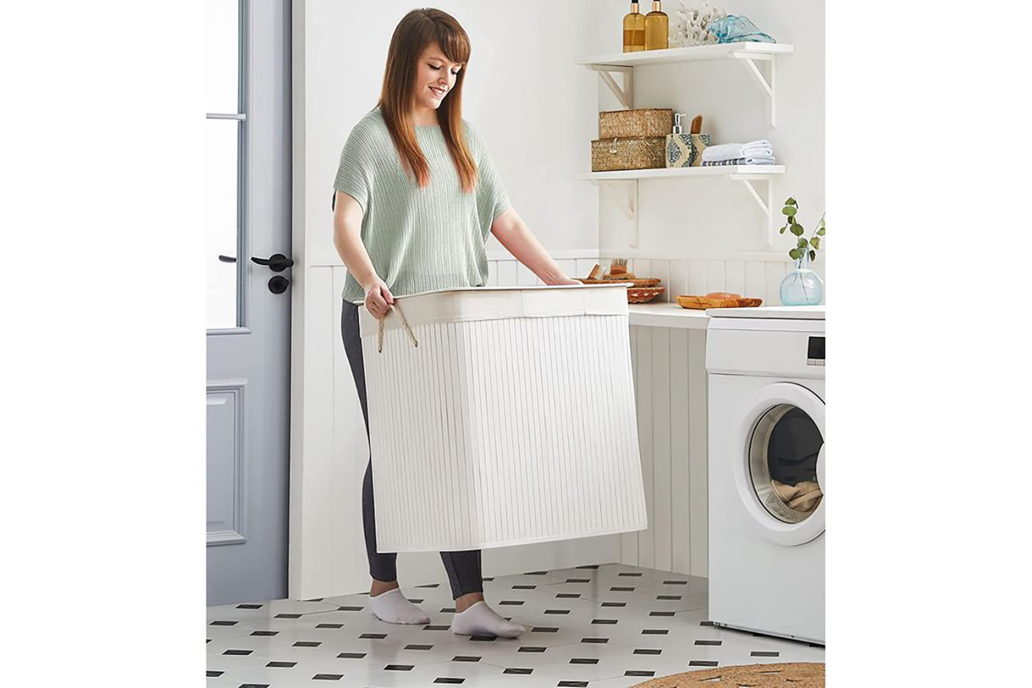 Songmics LCB091W01 150L Laundry Basket with 3 Compartments