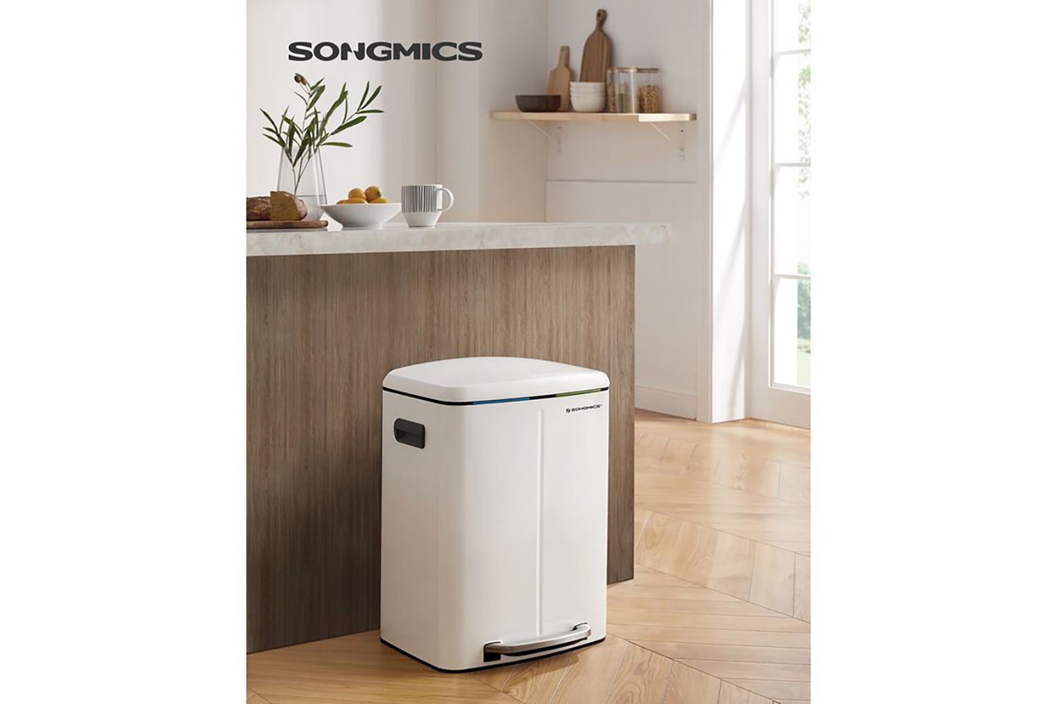 Songmics LTB40WT 40L Rubbish Bin | White