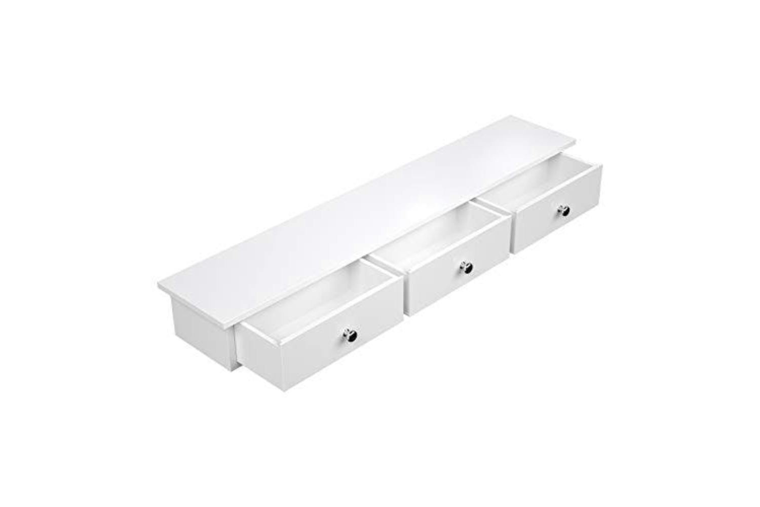 Songmics LWS085W01 Wall Shelf with Drawers | White