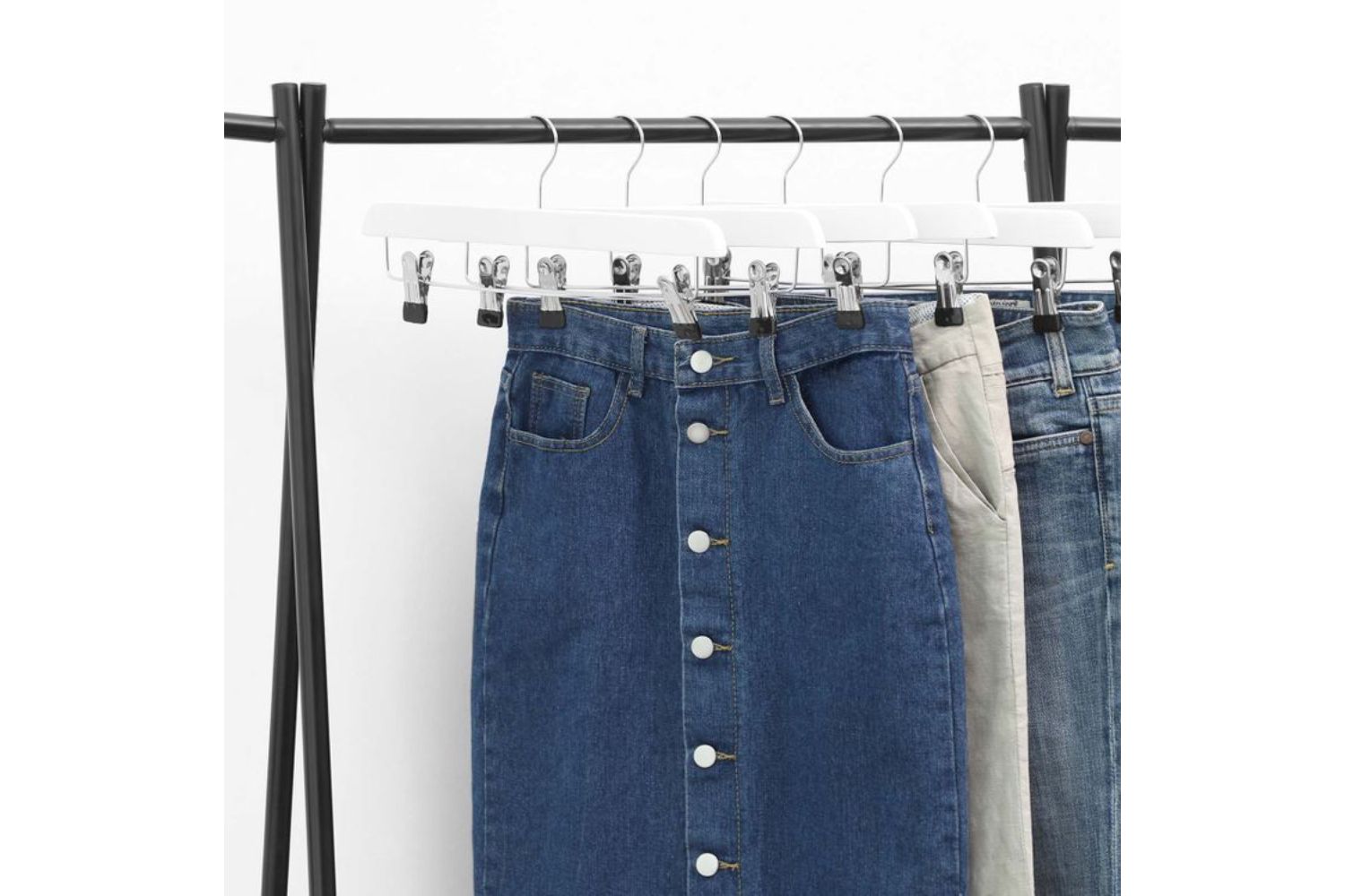 Songmics CRW008WT-8 Adjustable Trouser Hangers 8 Pieces | White