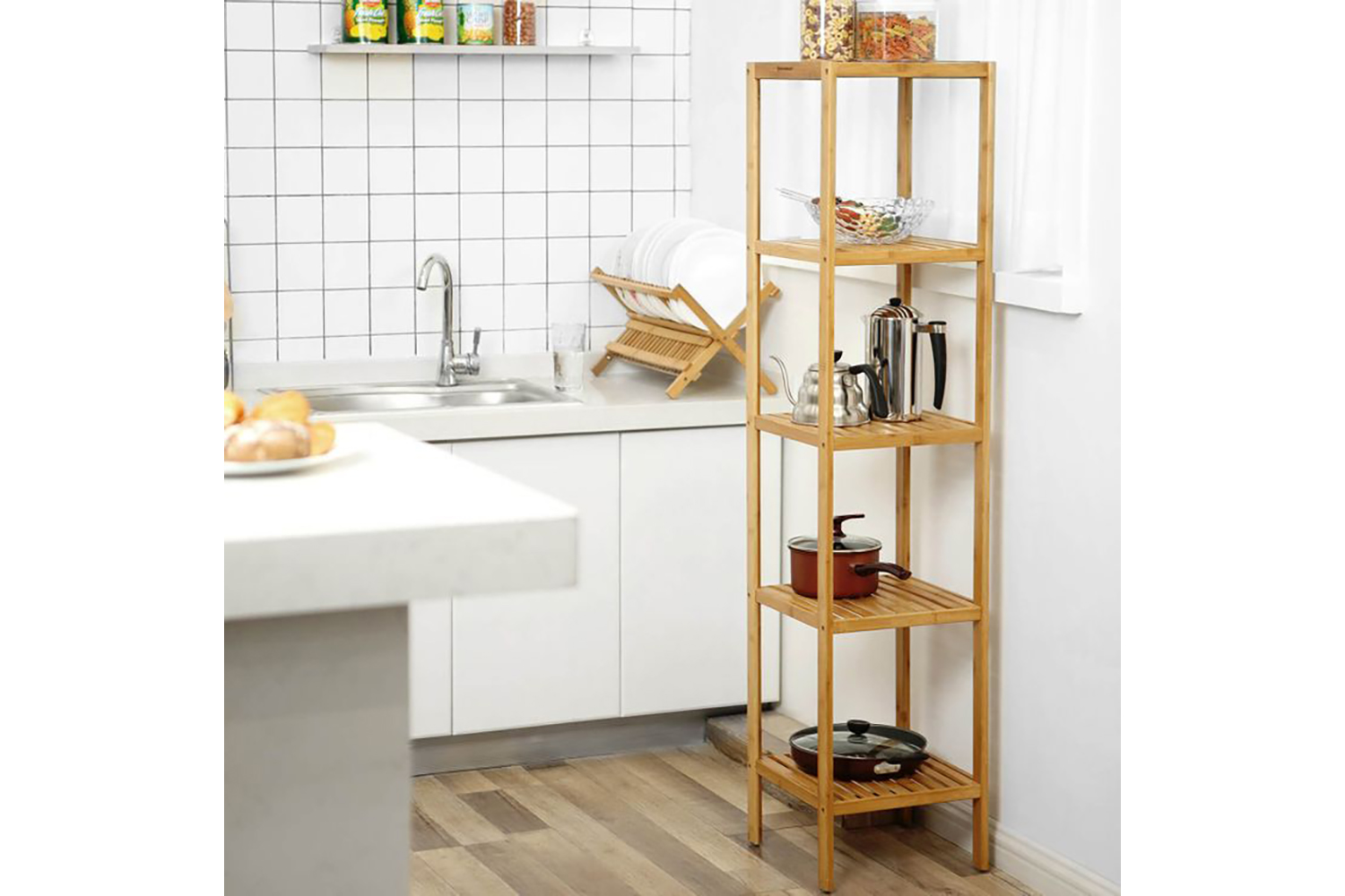 Songmics BCB55Y Bamboo 5 Shelves Narrow
