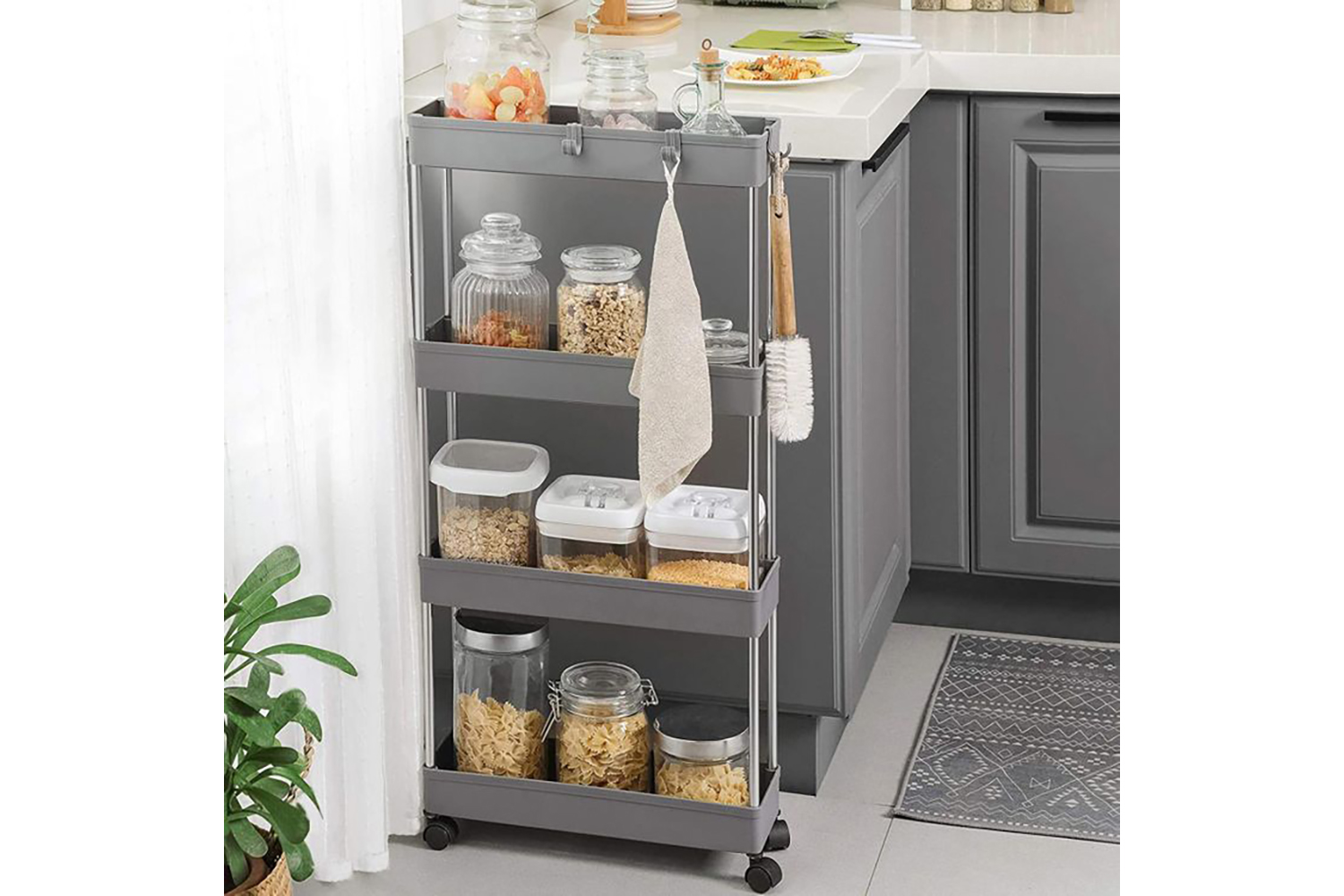 Songmics KSC008G01 4 Tier Trolley | Grey
