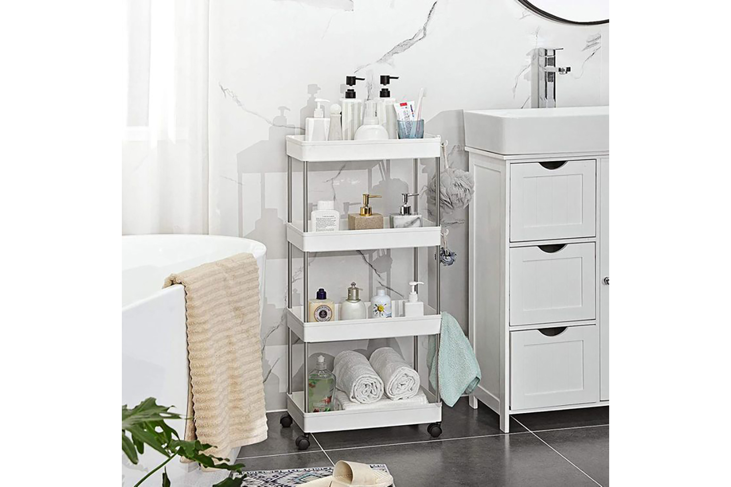 Songmics KSC10WT Space-Saving Kitchen Shelf