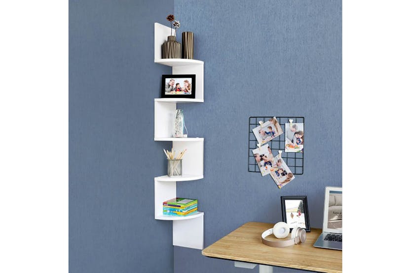 Vasagle LBC20WT Floating Corner Shelf | White