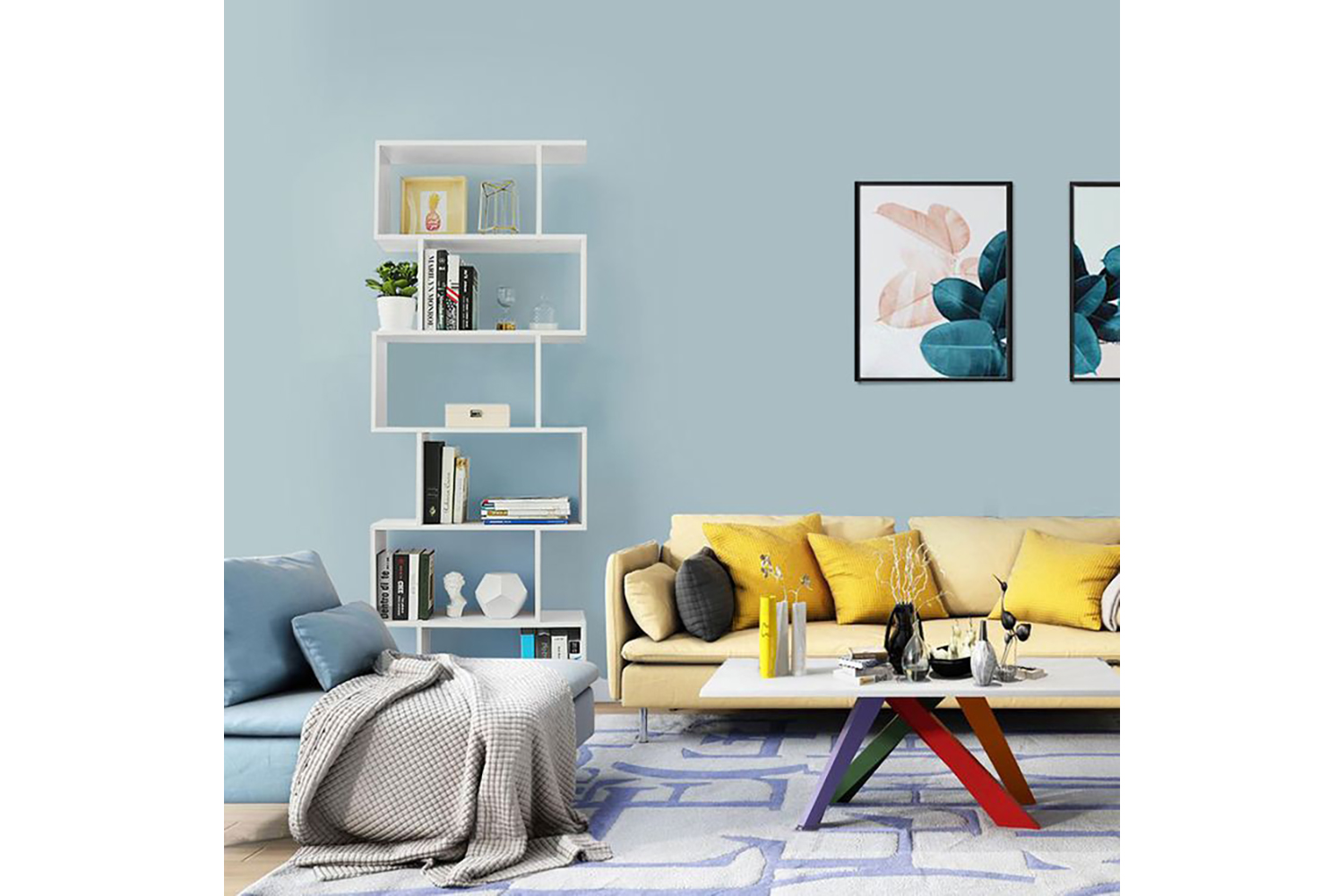 Vasagle LBC61WT Freestanding 6 Tier Bookcase