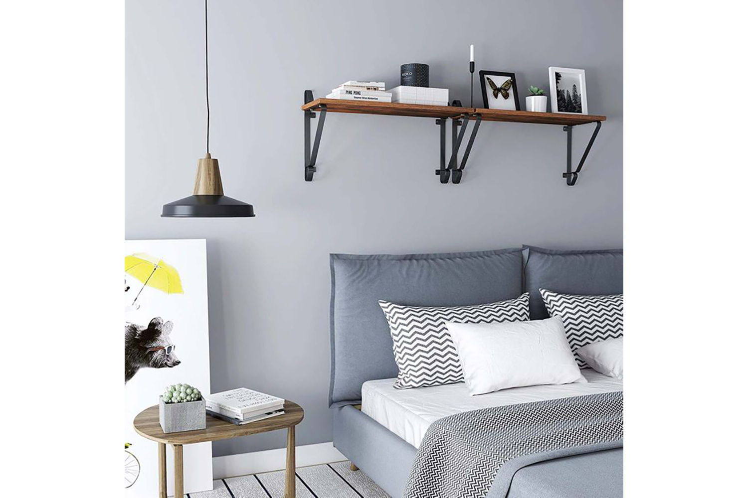 Vasagle LCR01BX Industrial Style Wall Shelf | Set of 2