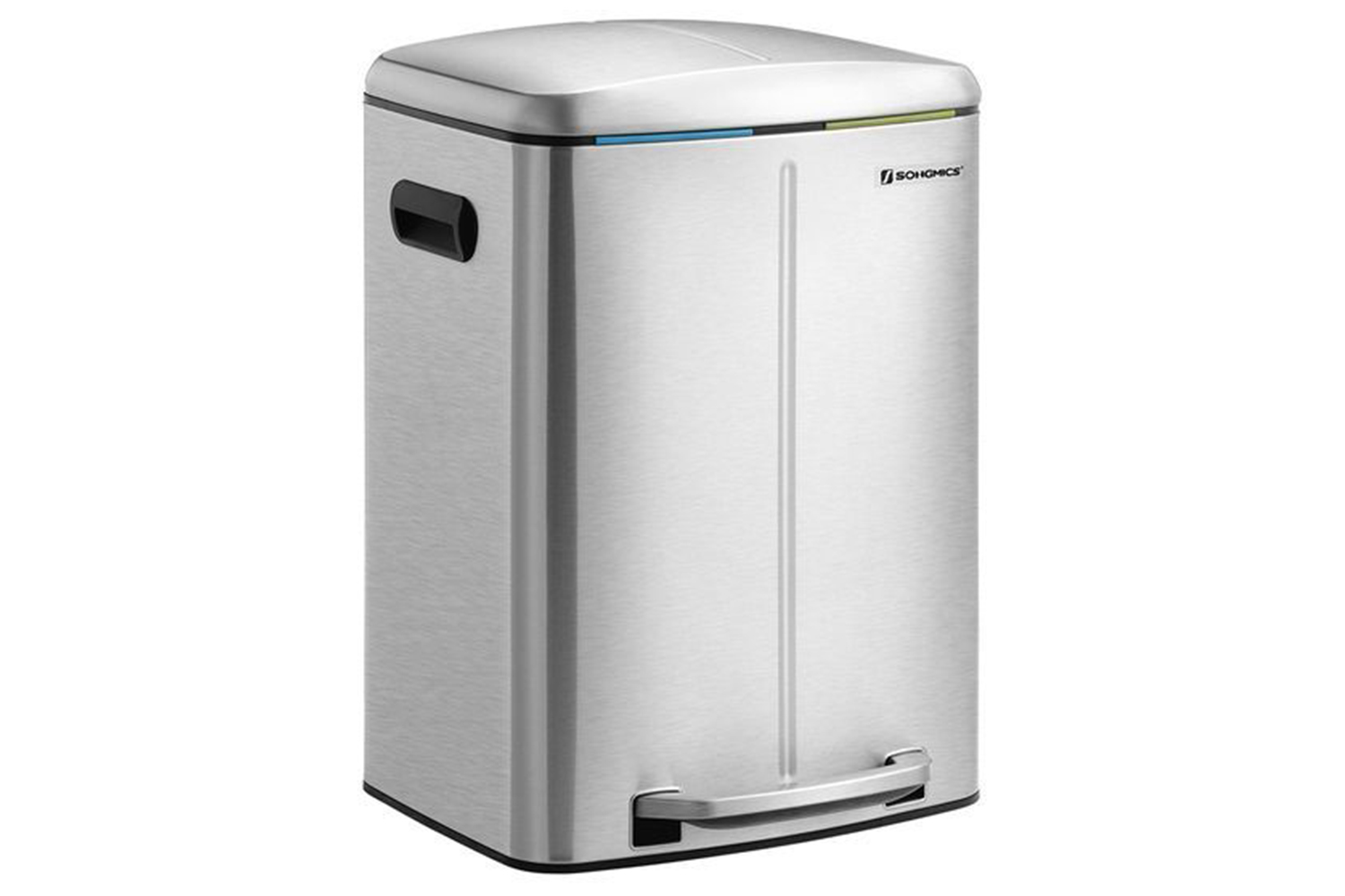 Songmics LTB40NL 40L Dustbin with 2 Compartments | Silver