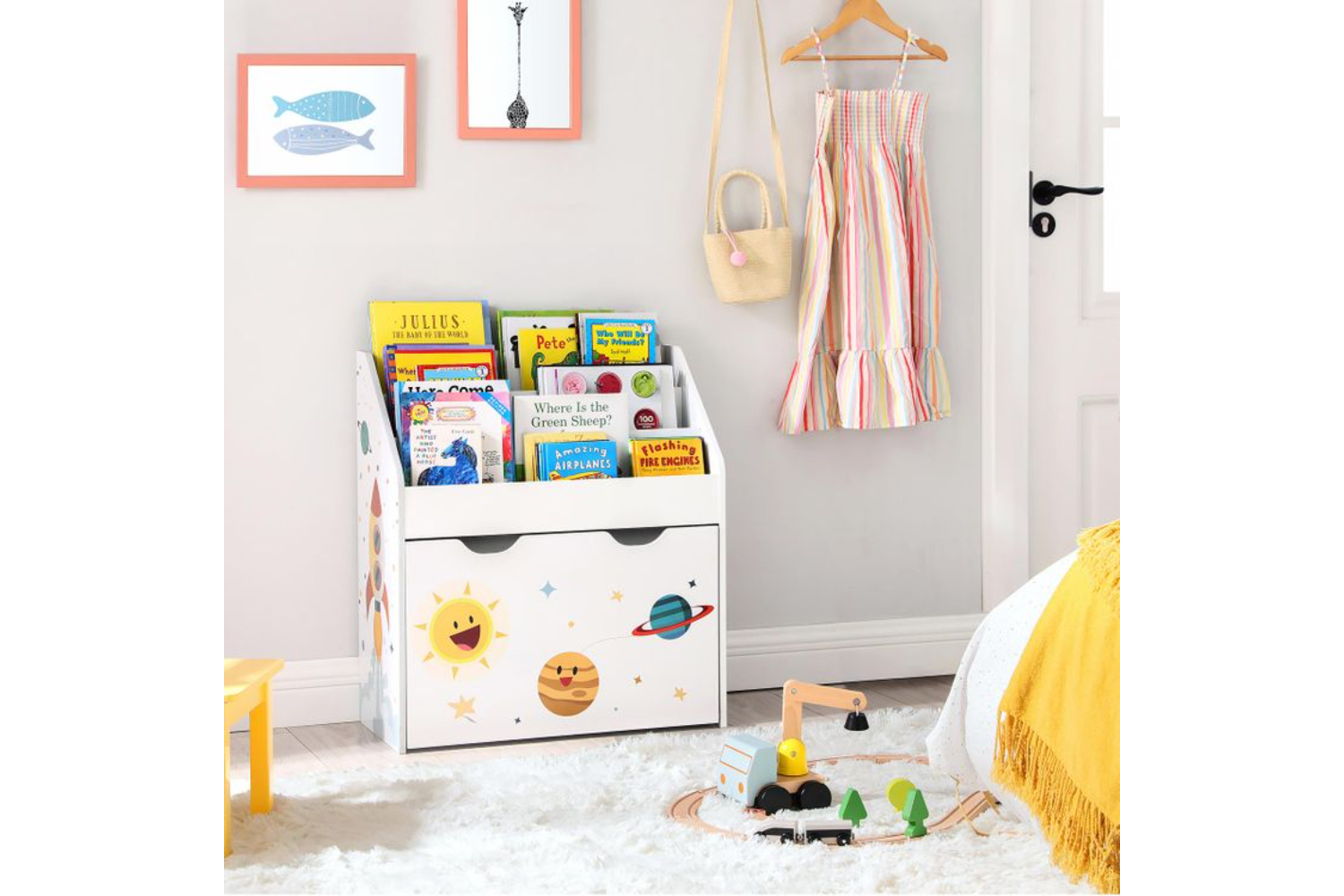 Songmics GKR41WT Toy Shelf