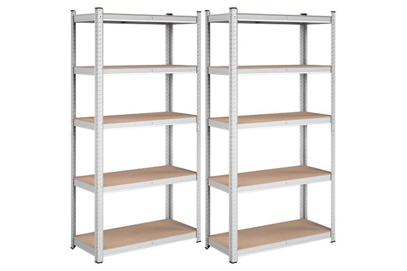 Songmics GLR040E02 Storage Shelves Set of 2 | Silver