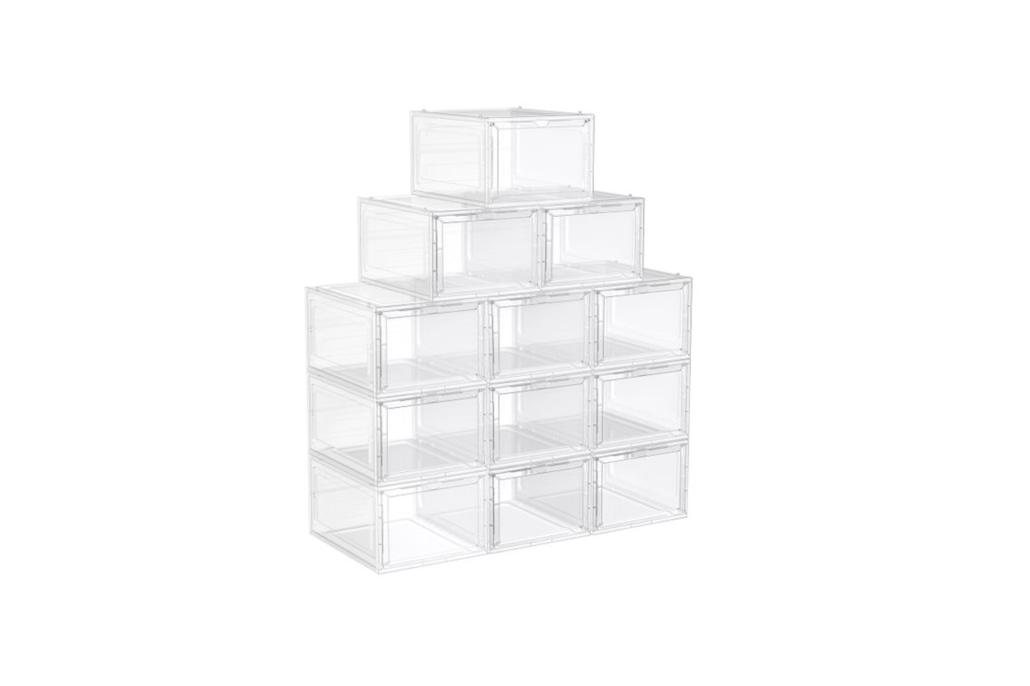 Songmics LSP032W12 Shoe Boxes | Set of 12 | White
