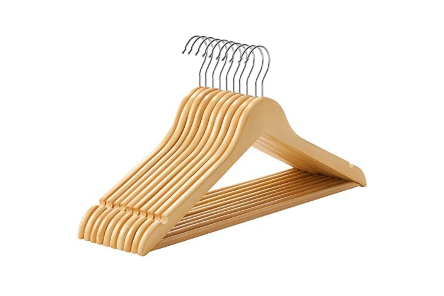 Songmics CRW001-10 Maple Wood Coat Hanger | 10 Pieces