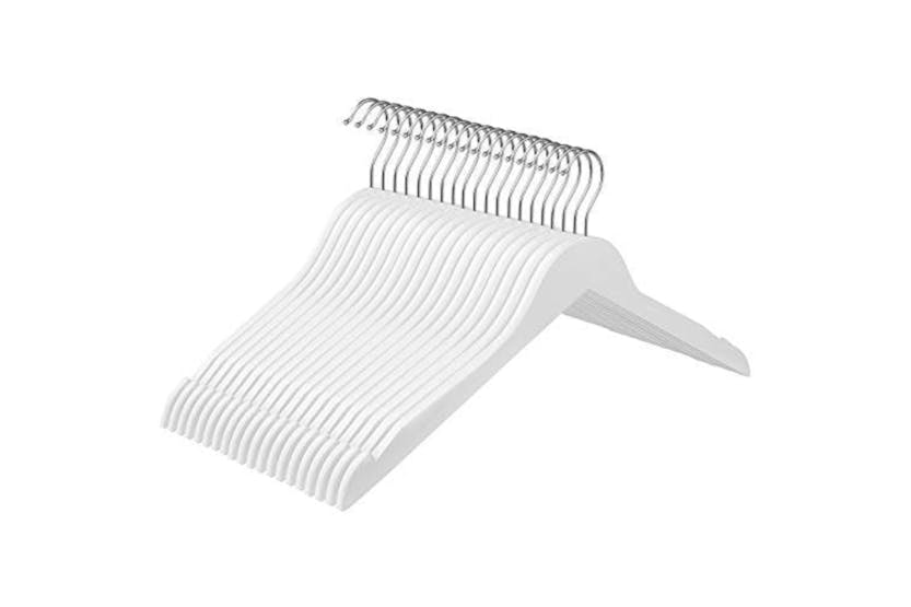 Songmics CRW003WT20 Plain Brackets Coat Hangers | 20 Pieces | White