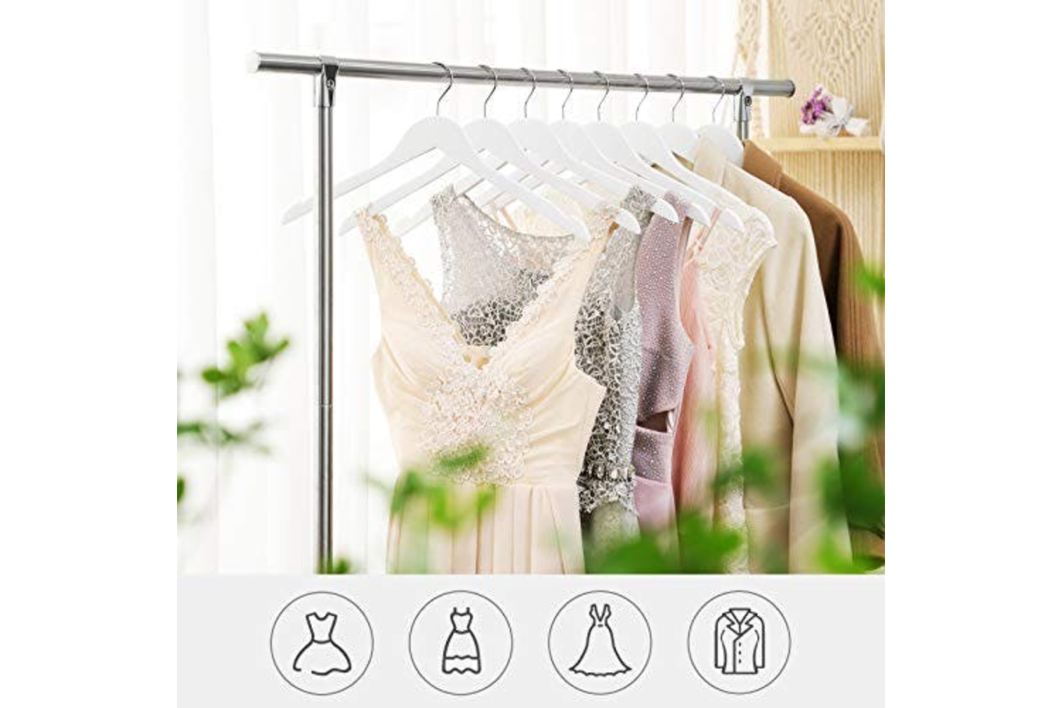 Songmics CRW003WT20 Plain Brackets Coat Hangers | 20 Pieces | White