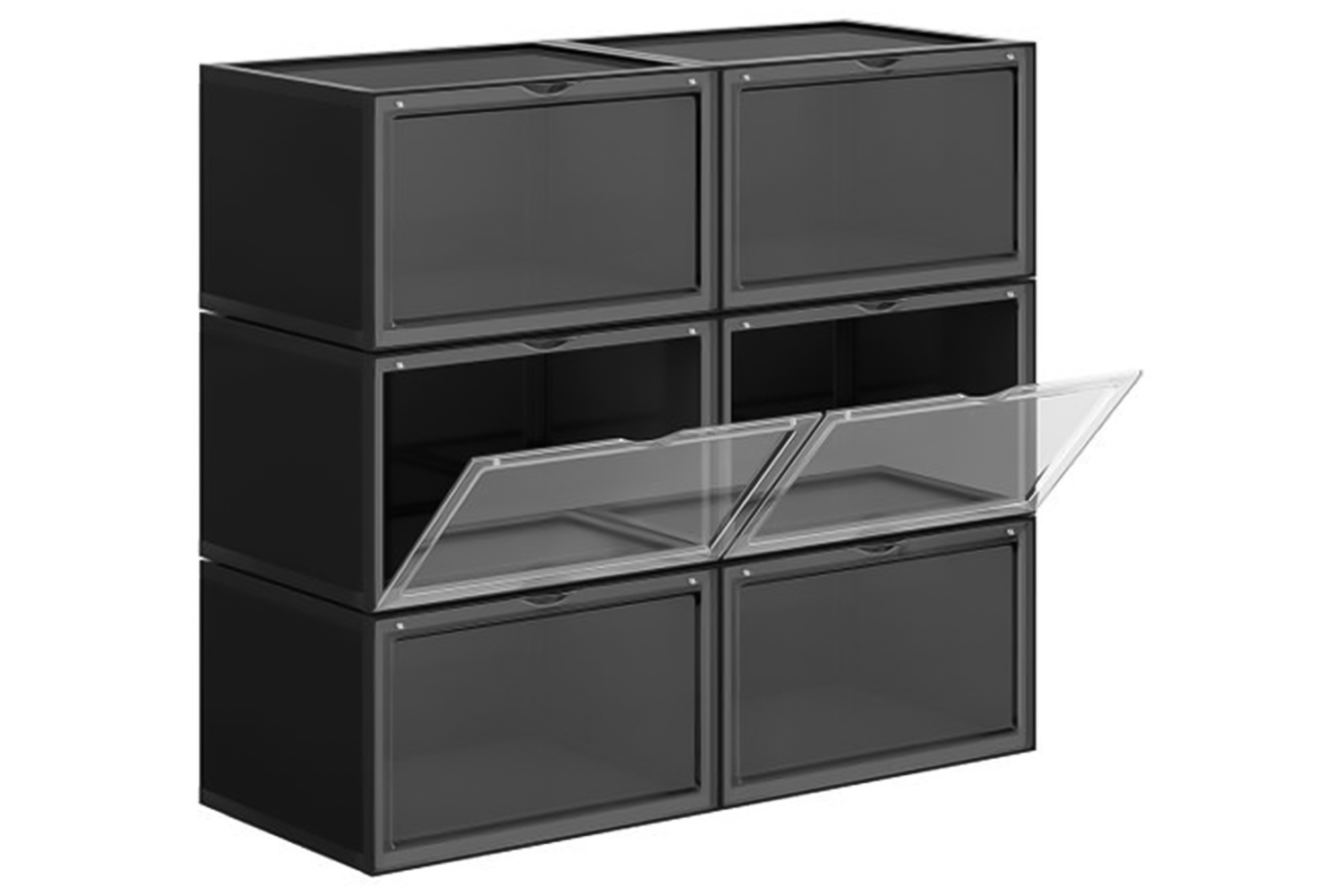 Songmics LSP06CB Shoe Boxes | Set of 6 | Black