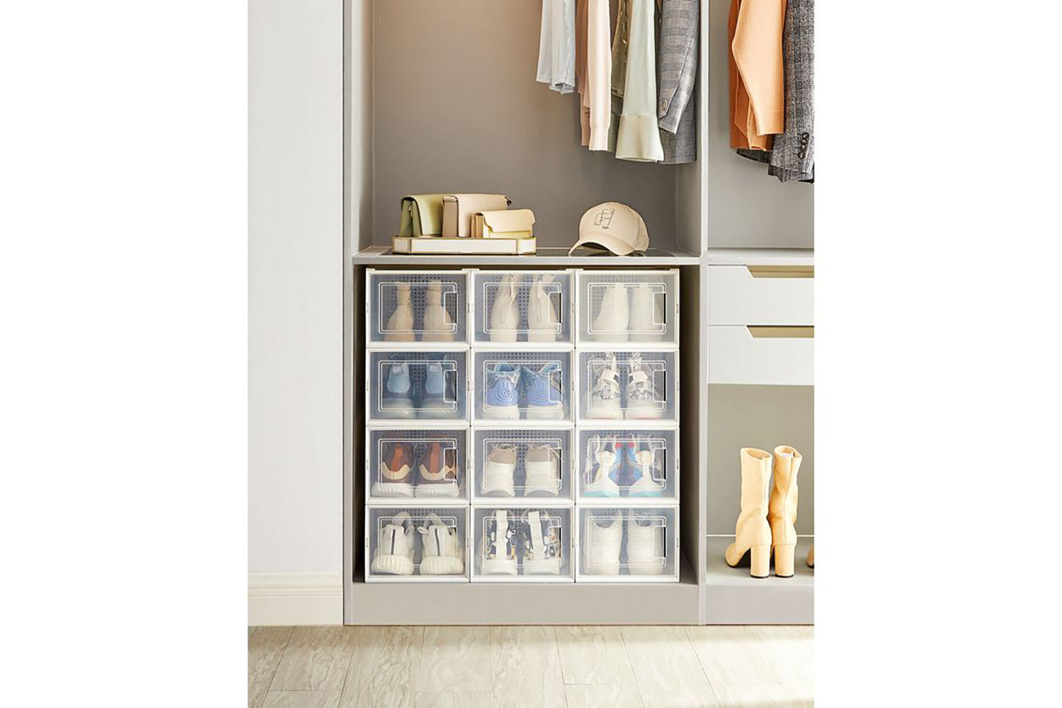 Songmics LSP12MWT Shoe Boxes | Set of 12