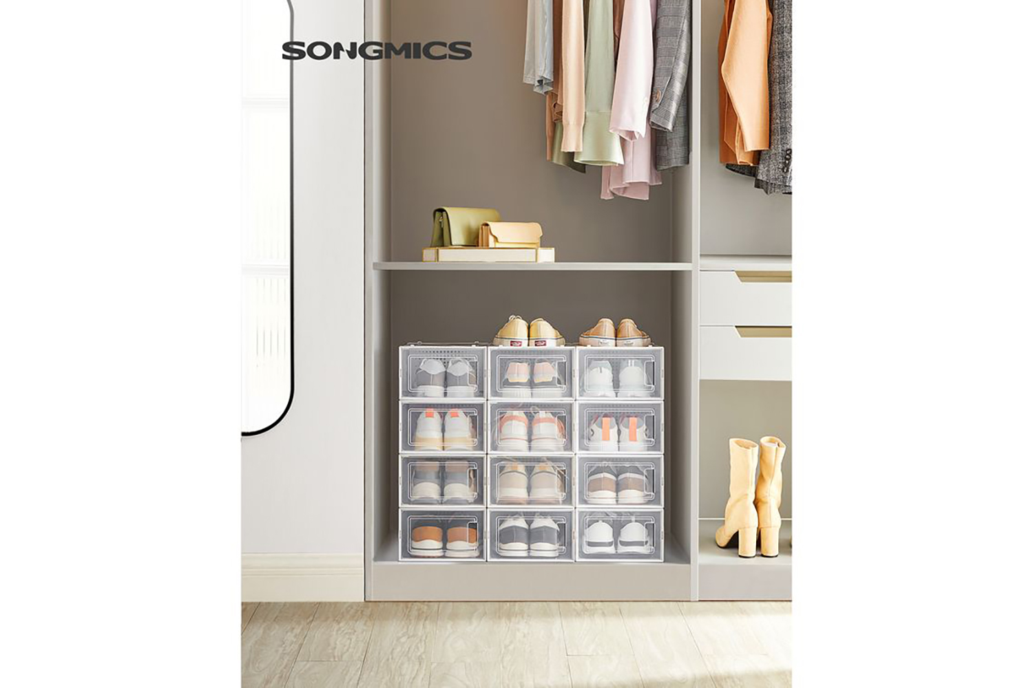 Songmics LSP12SWT Shoe Boxes | Set of 12