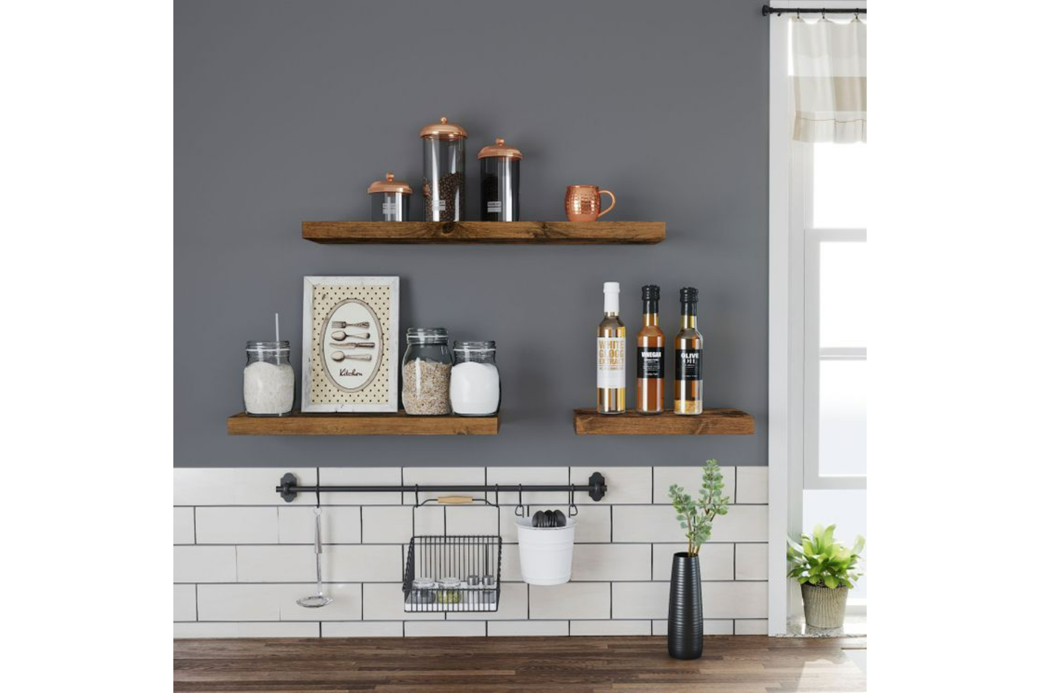 Vasagle LWS28BX Wood Look Wall shelf Vintage Ireland