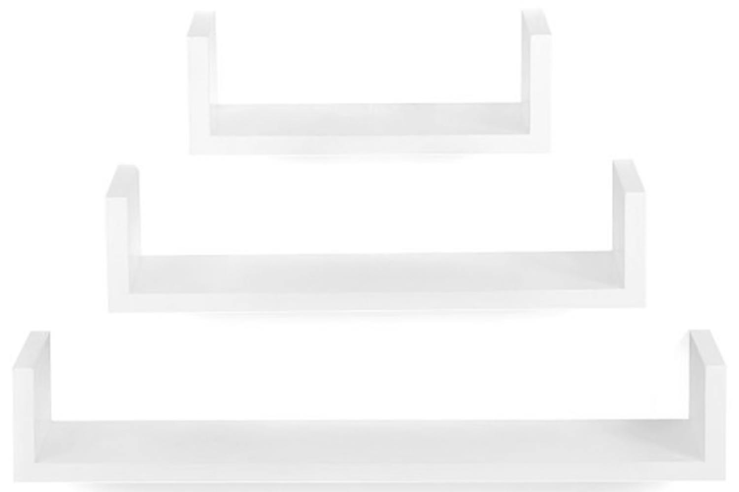 Songmics LWS66W U Shaped Wall Shelves | Set of 3 | White