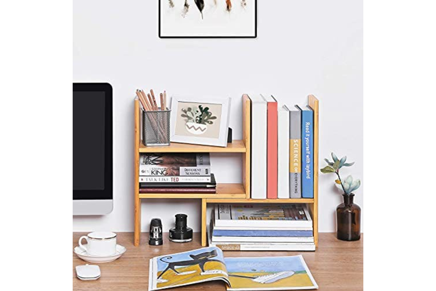 Songmics OFS45NL DIY Bamboo Table Shelf