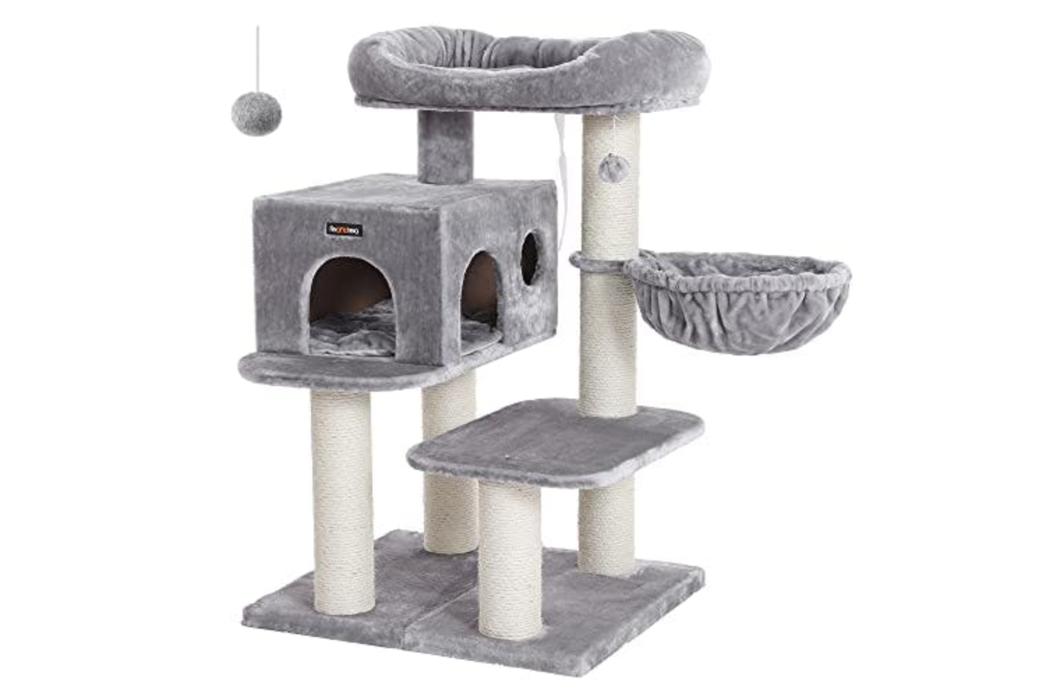 Feandrea PCT01W Compact Scratching Post Cat Tree | Light Grey