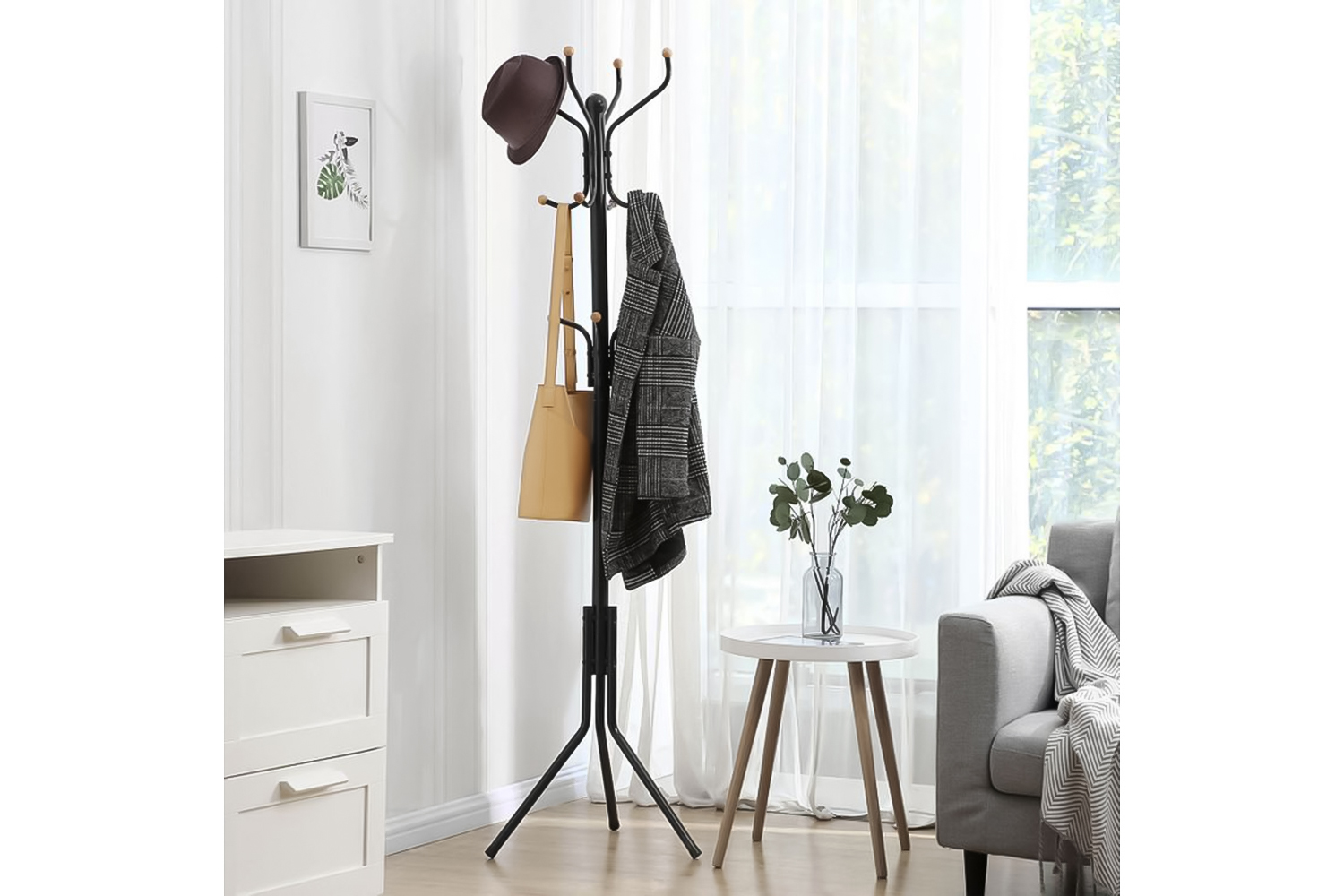 Songmics RCR19B Metal Hat Stand | Black