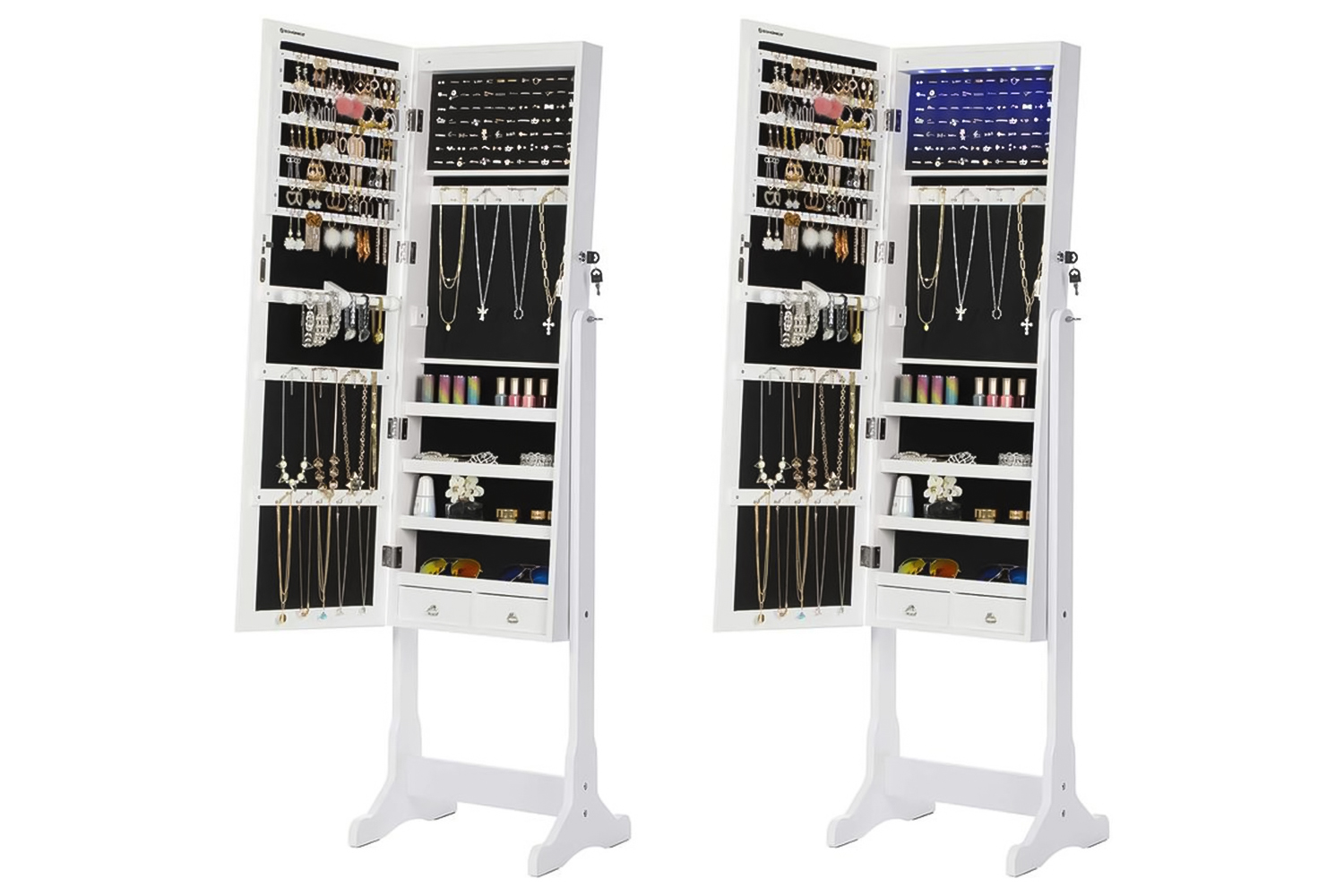 Songmics JBC94W Fantastic Jewelry Cabinet with LED