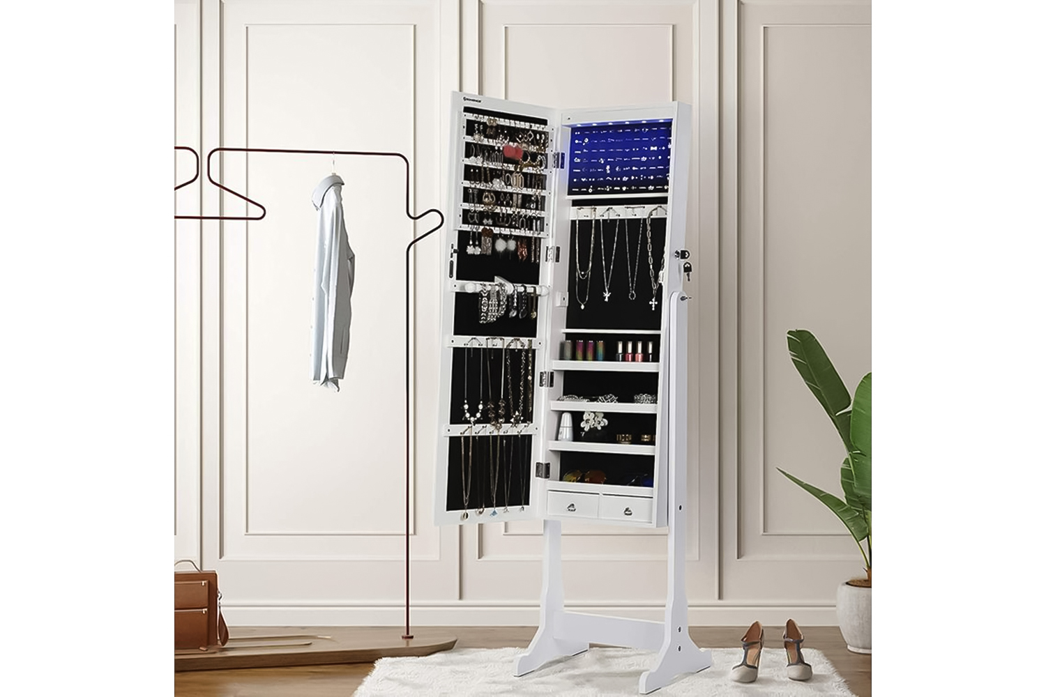 Songmics JBC94W Fantastic Jewelry Cabinet with LED