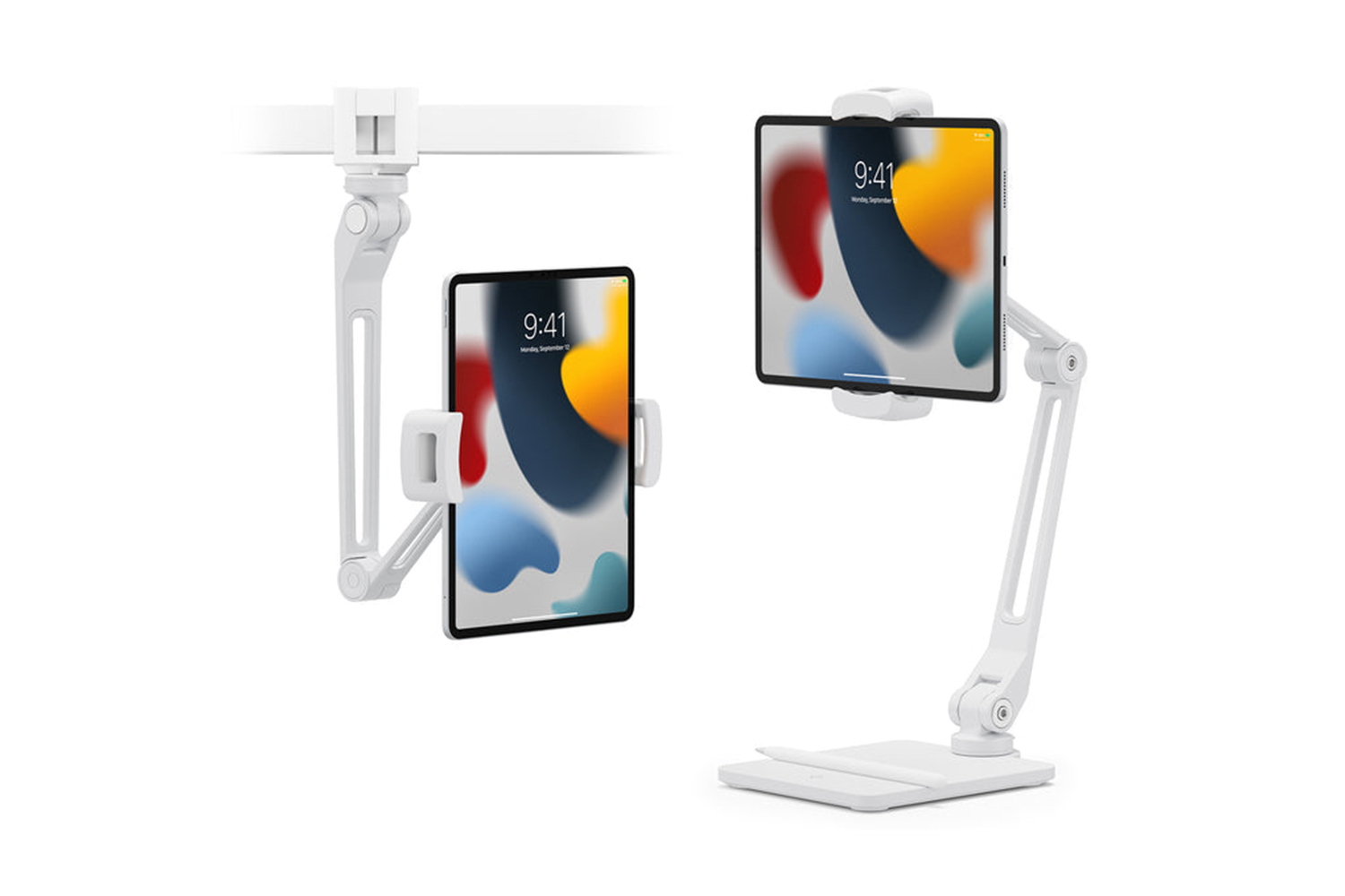 Twelvesouth Hoverbar Duo Tablet Stand | Matte White