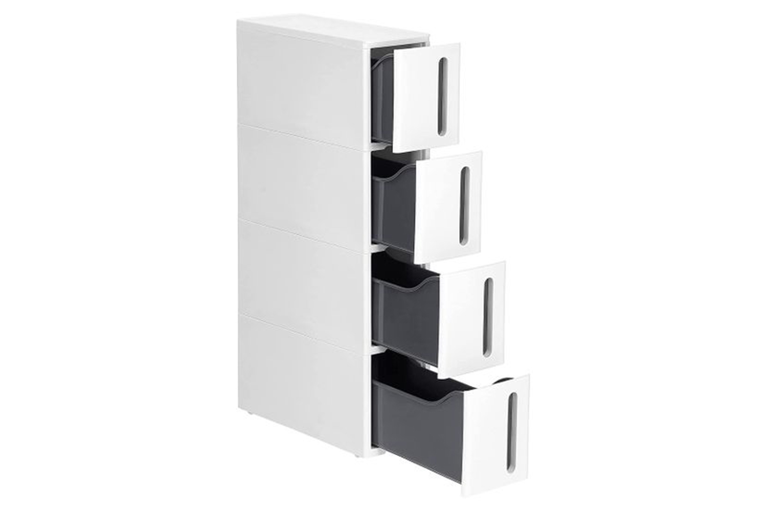 Songmics KFR008G01 Niche Shelf with Wheels | White & Grey