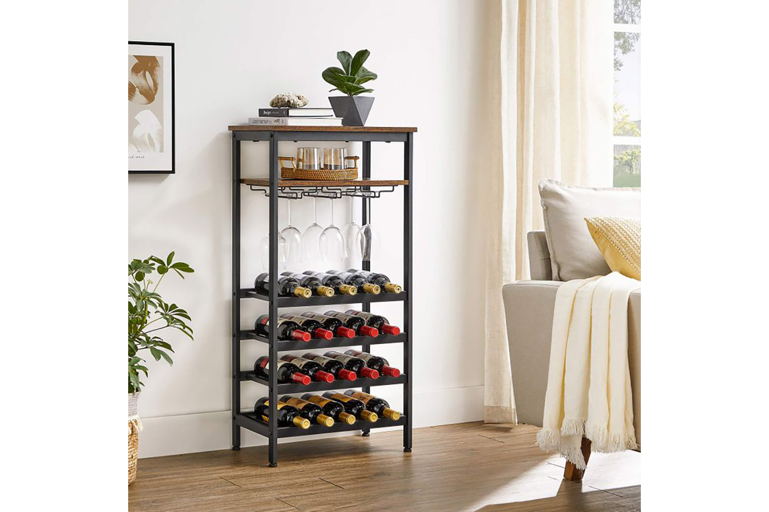 Vasagle LWR020B01 Wine Rack for 20 Bottles