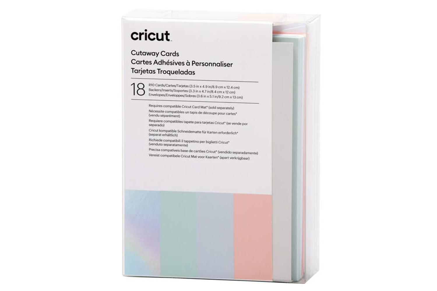 Cricut R10 Cutaway Cards Pastel Sampler | 18 ct