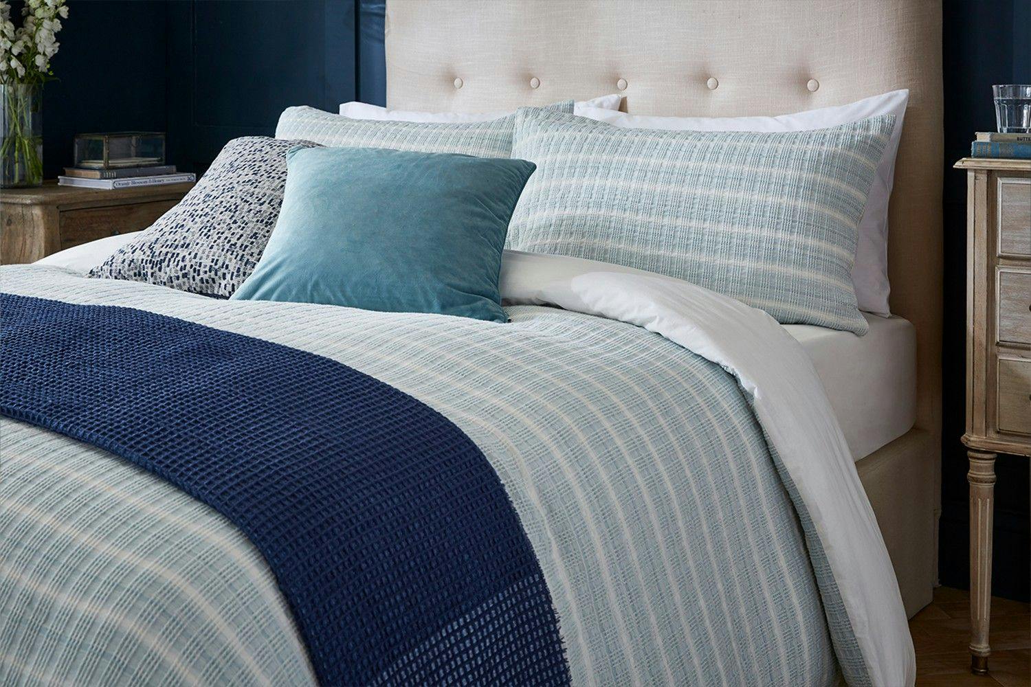 Fine Bedding | Devon HW Pillowcase | Blue