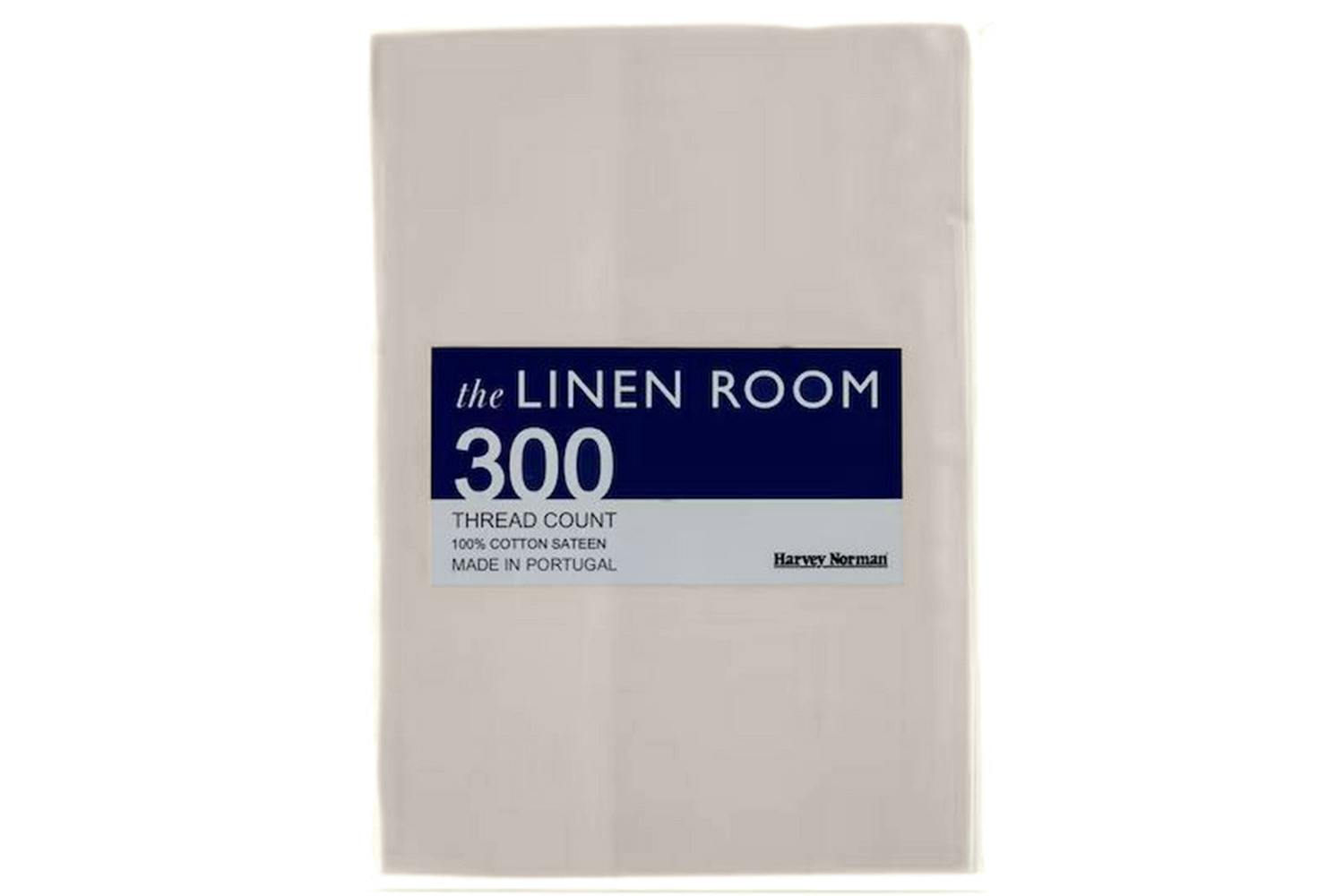 The Linen Room | 300tc Cotton Sateen | Extra Deep Fitted Sheet | Taupe | Double