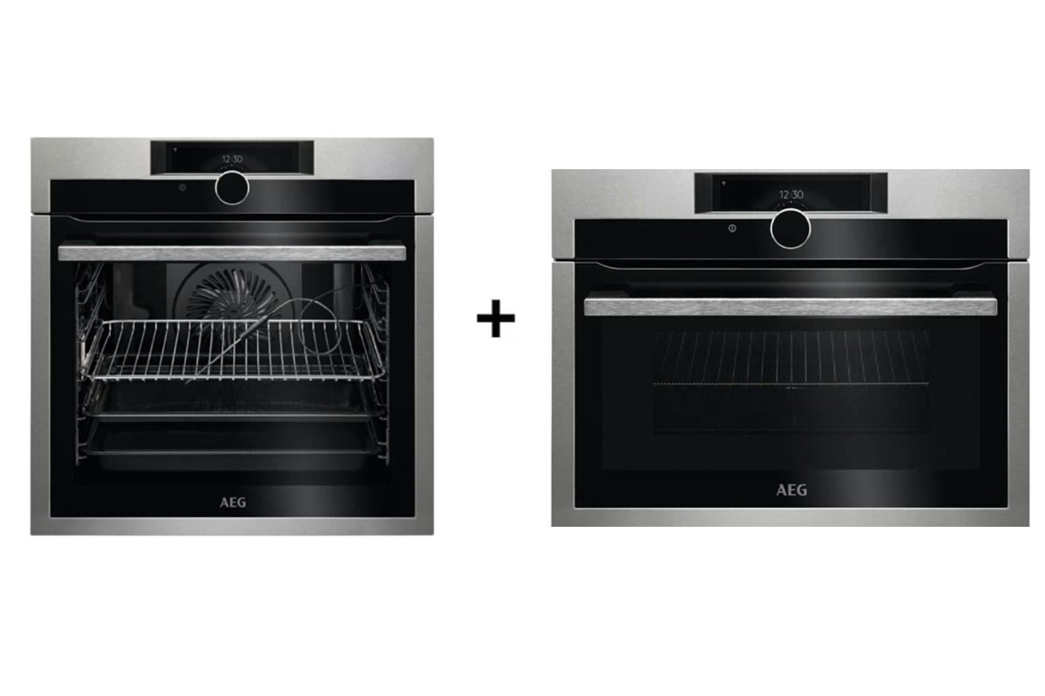 AEG Built-In Electric Single Oven and Single Compact Oven bundle