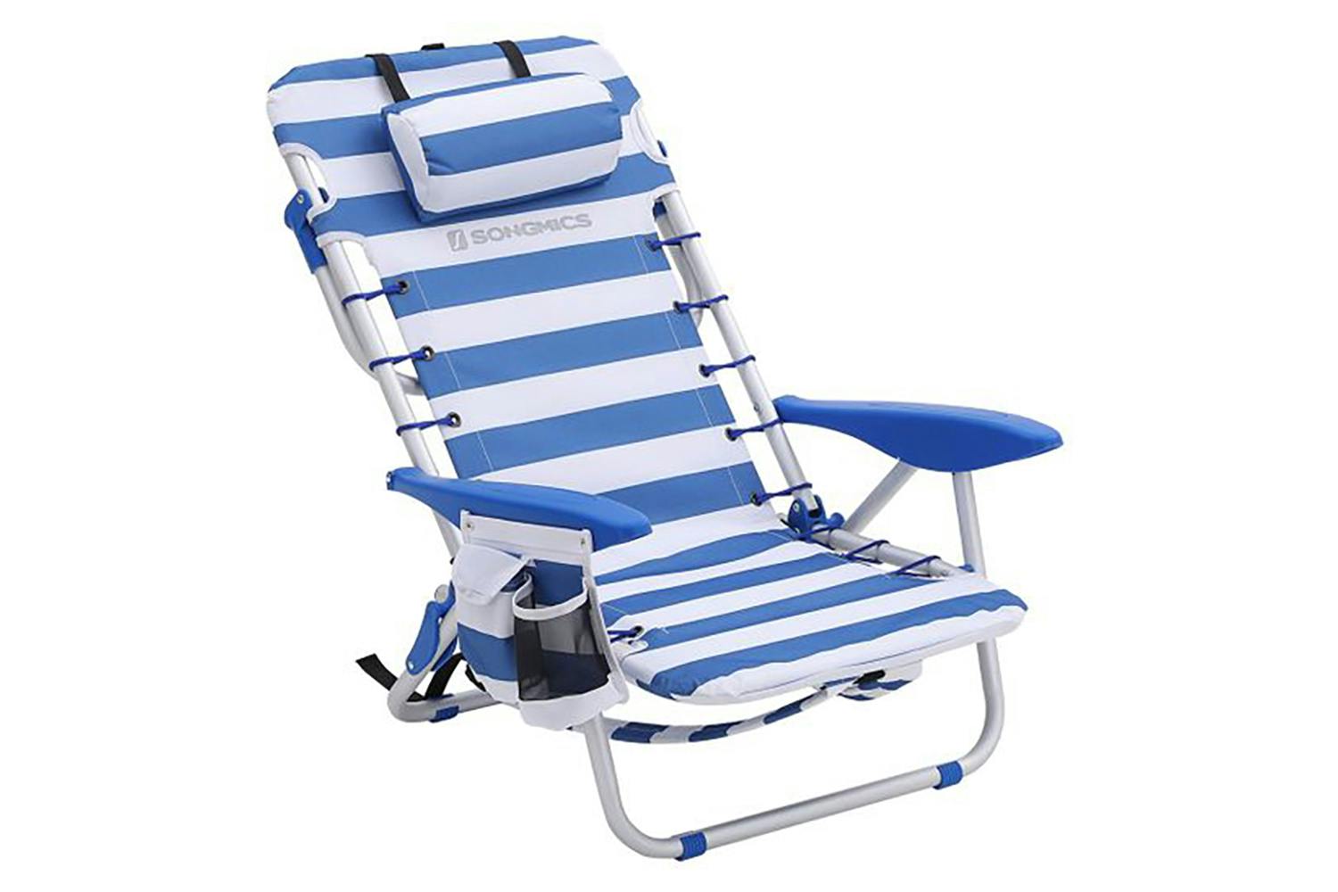 Songmics GCB62BU Beach Chair | Blue & white