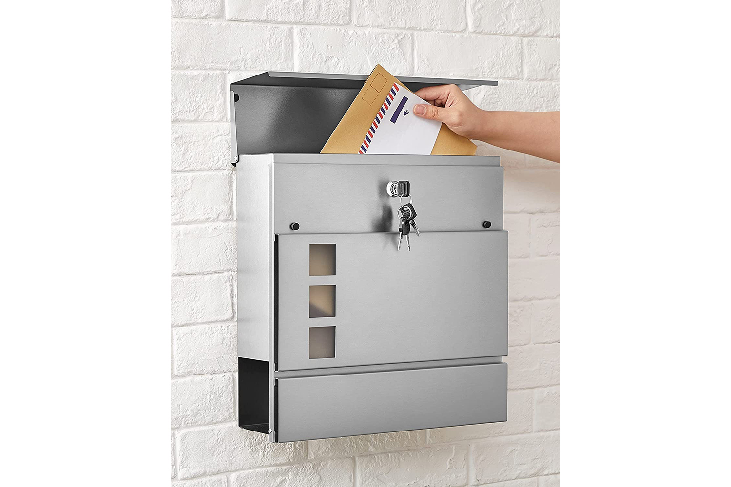 Songmics GMB052S02 Modern Letterbox | Stainless Steel