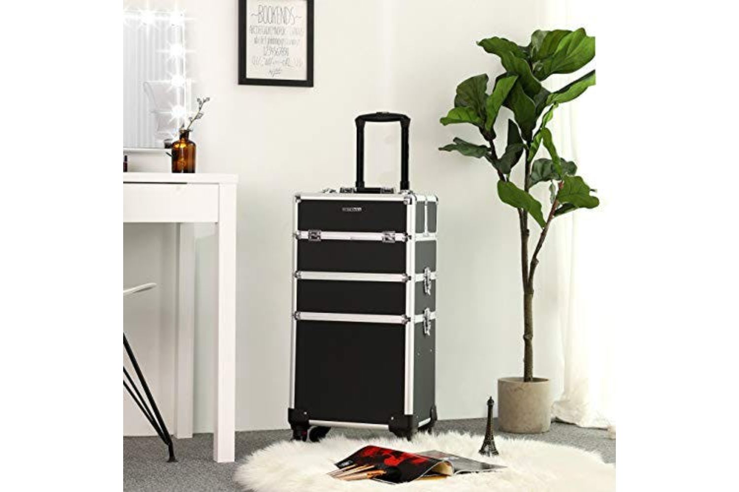 Songmics JHZ01B 3-in-1 Cosmetic Trolley | Black