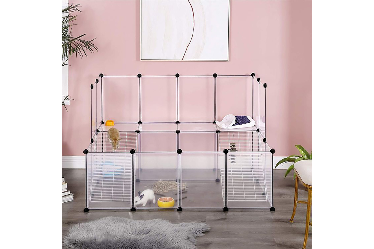 Songmics LPC004W01 Pet Cage for Small Animals | White