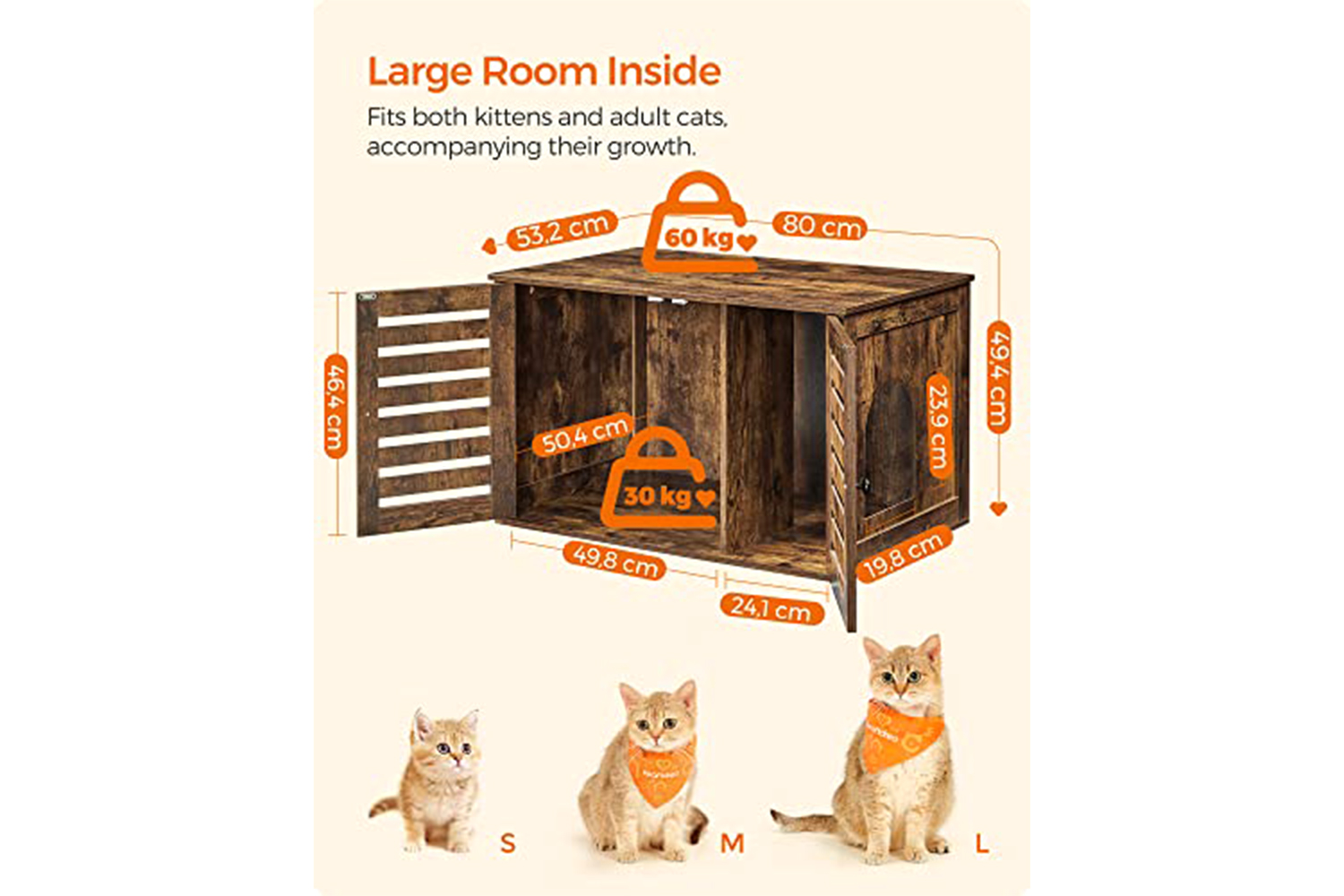 Feandrea PCL003X01 Litter Box with Doors Ireland