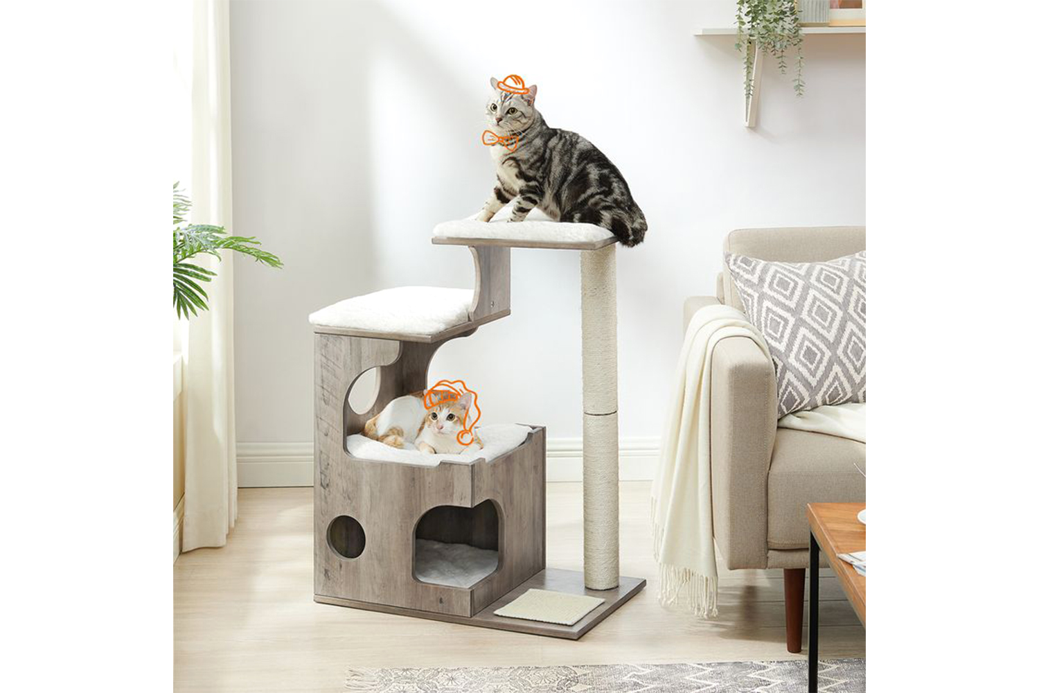 Feandrea PCT070G01 Scratching Post with Cave